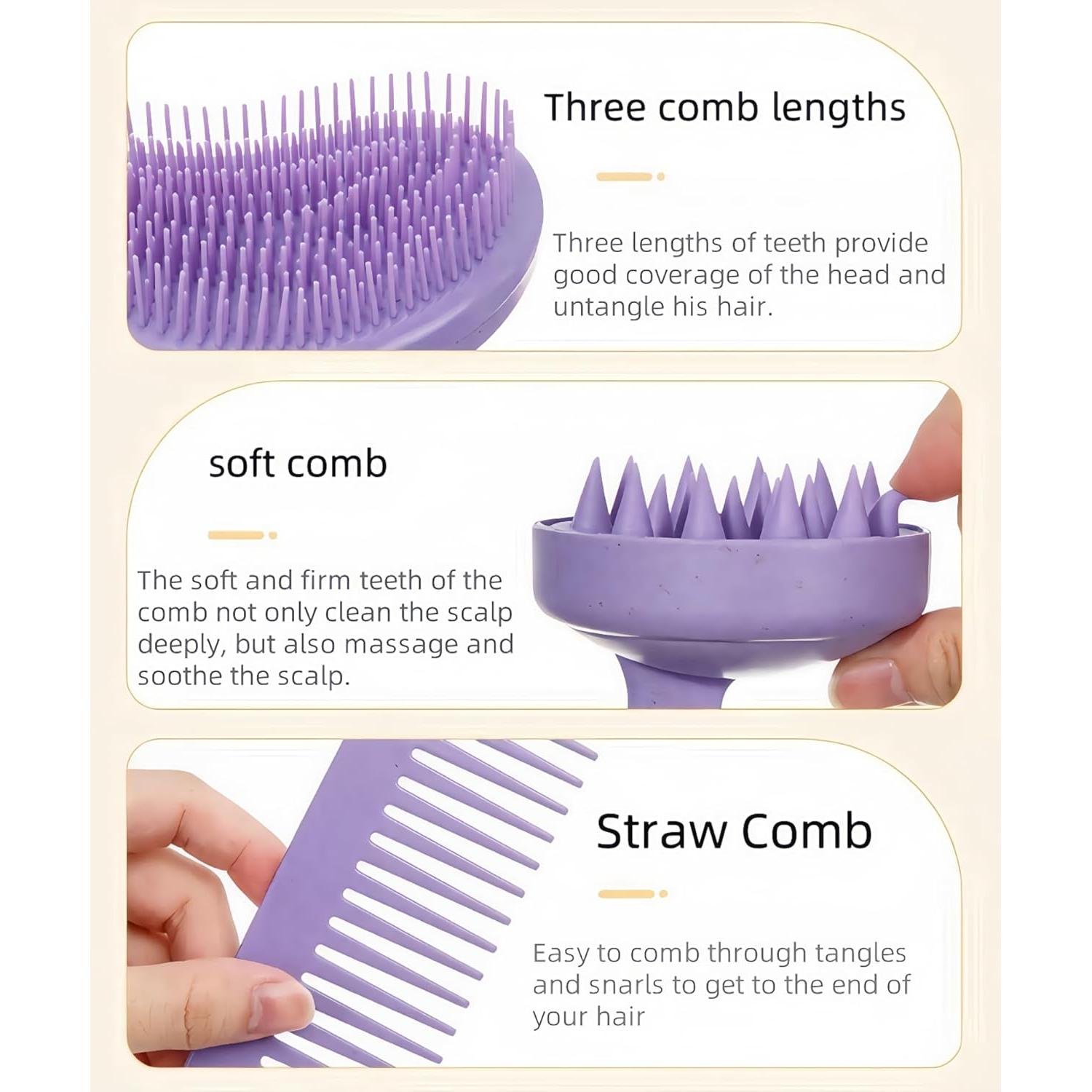 Masajeador de cuero cabelludo SanQiuShe 3 en 1 Beige