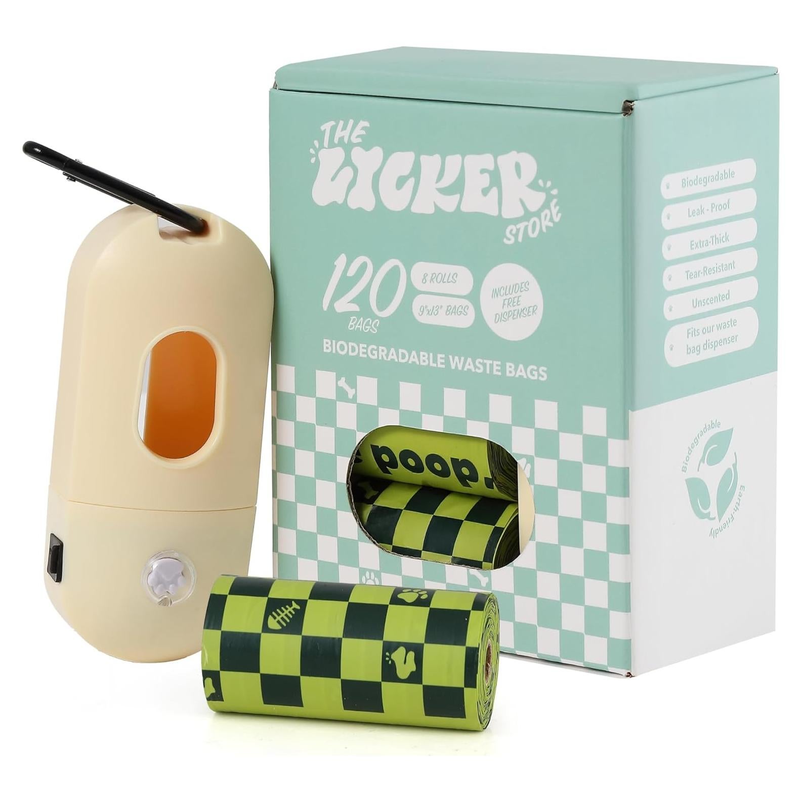 Bolsas de Poop Biodegradables THE LICKER STORE 120 Unidades