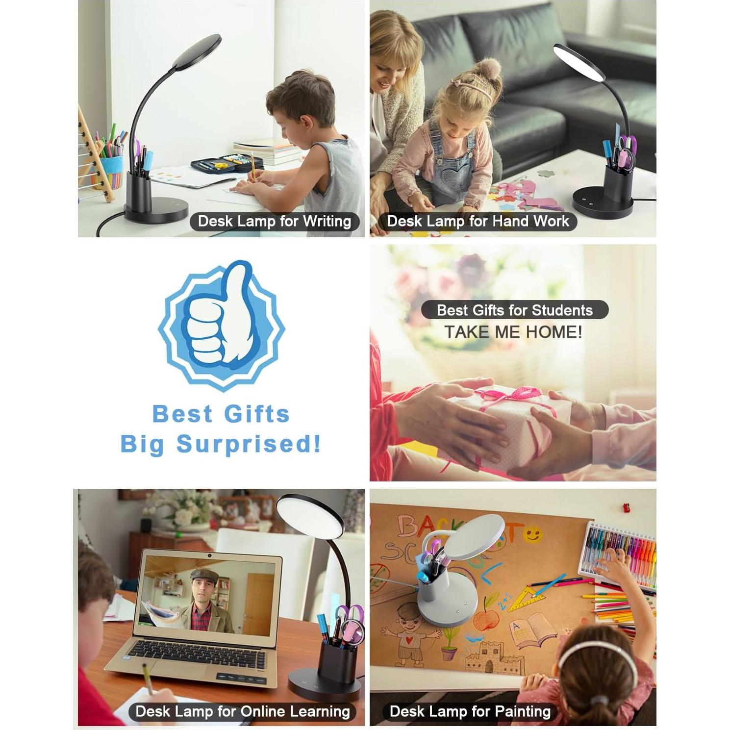 Lámpara de Escritorio LED Sailstar Negra, Regulable 3 Modos 800LM