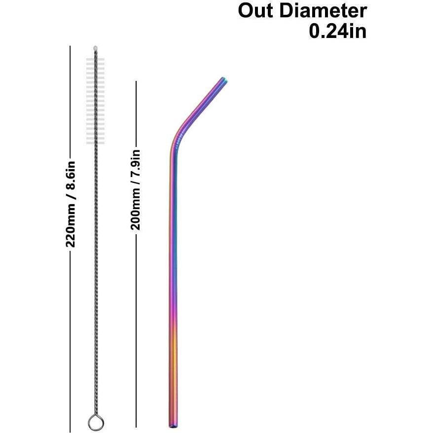 Popotes de Acero Inoxidable Reutilizables Turbokey 20 cm - 10 Piezas