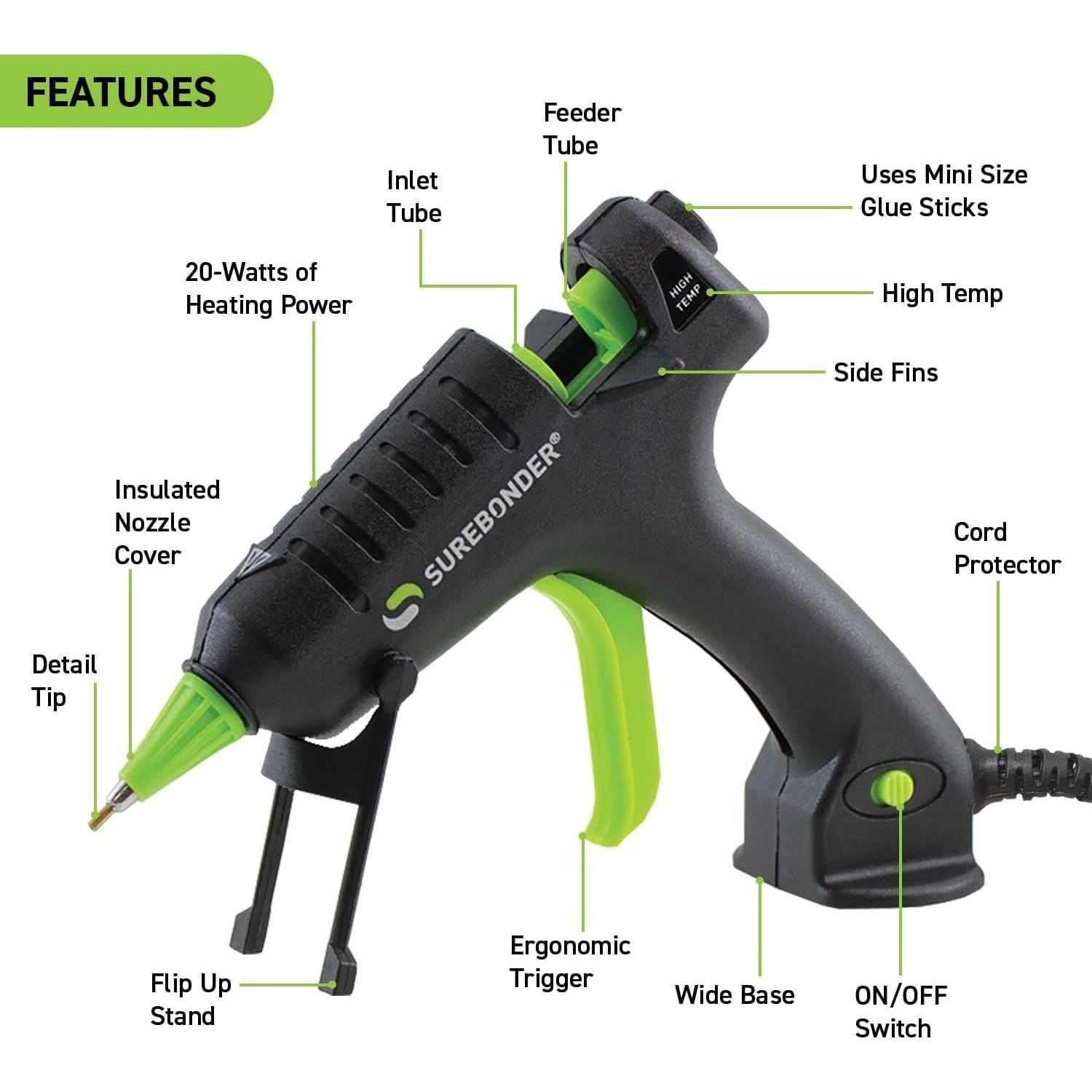Pistola de Pegamento Caliente Surebonder H-195F 20W Alta Temperatura