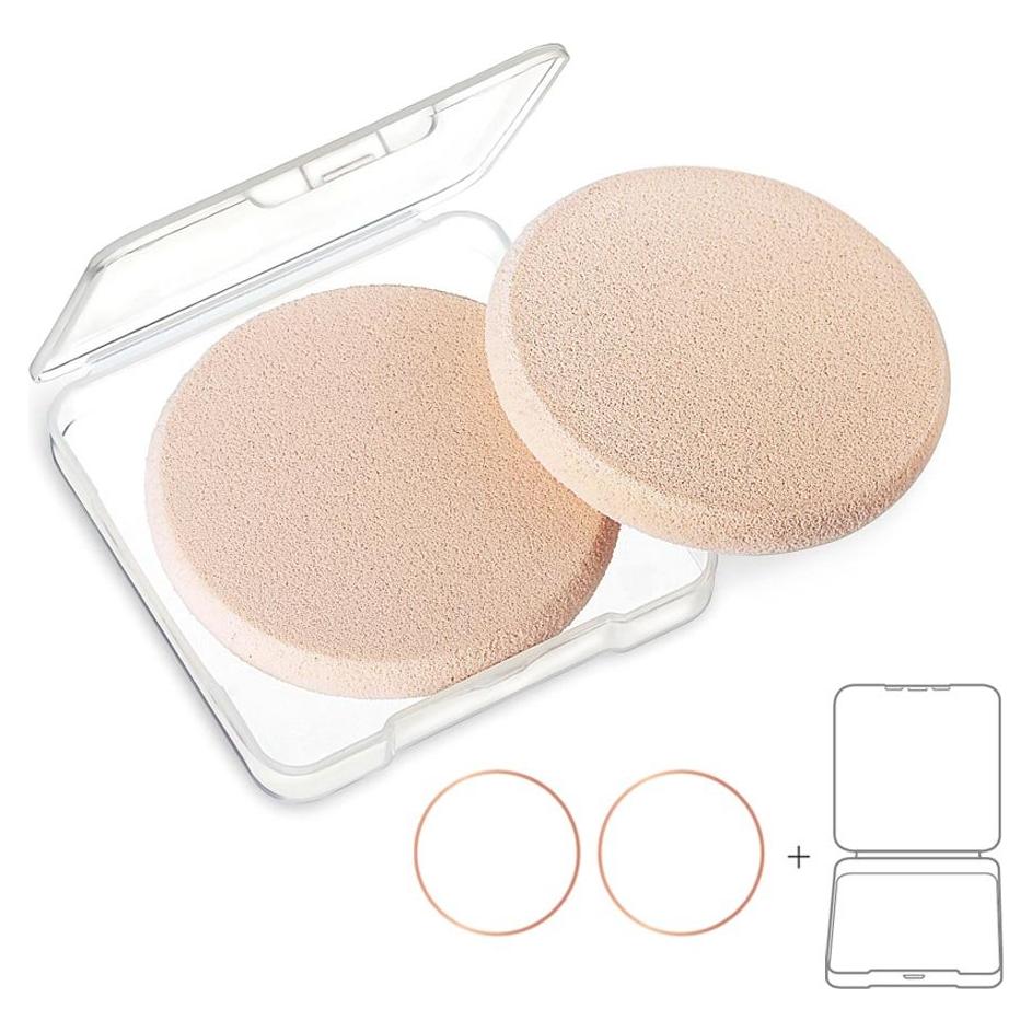 Esponjas de Maquillaje Redondas OWLFAVO 2 Pcs con Estuche