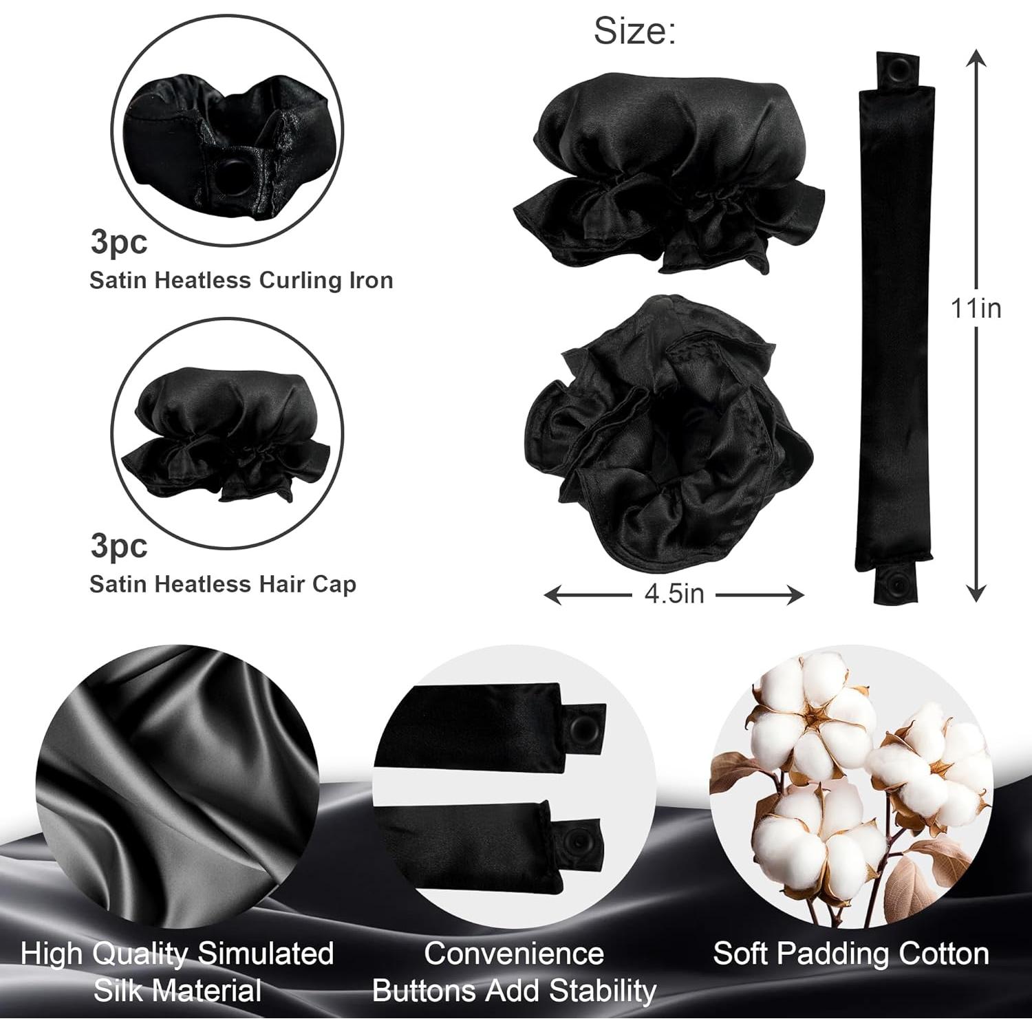 Juego de Rizadores de Cabello Sin Calor RYTABEE - 6 Piezas