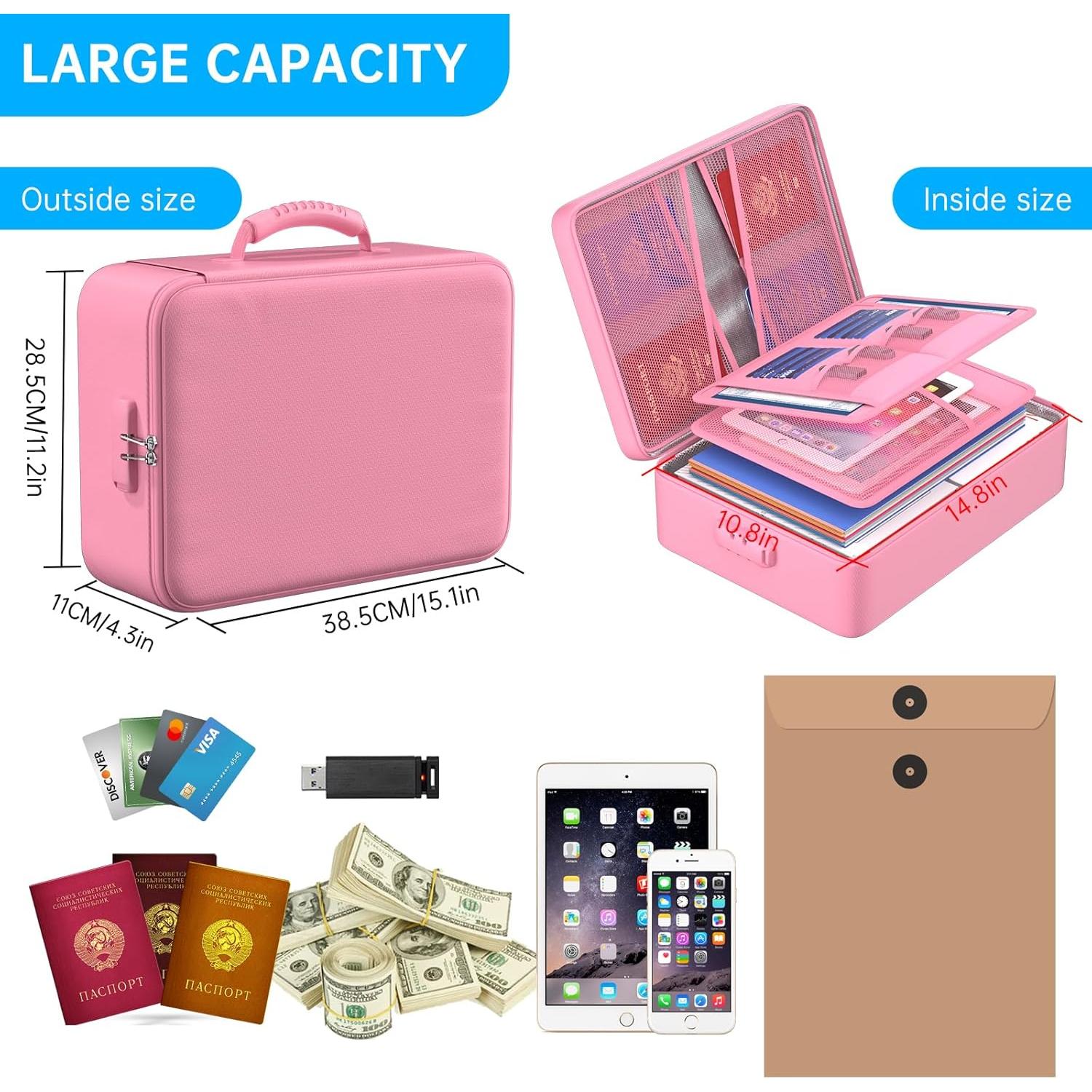 Bolsa Ignífuga ENGPOW 5200°F Rosa con Cerradura y 8 Capas