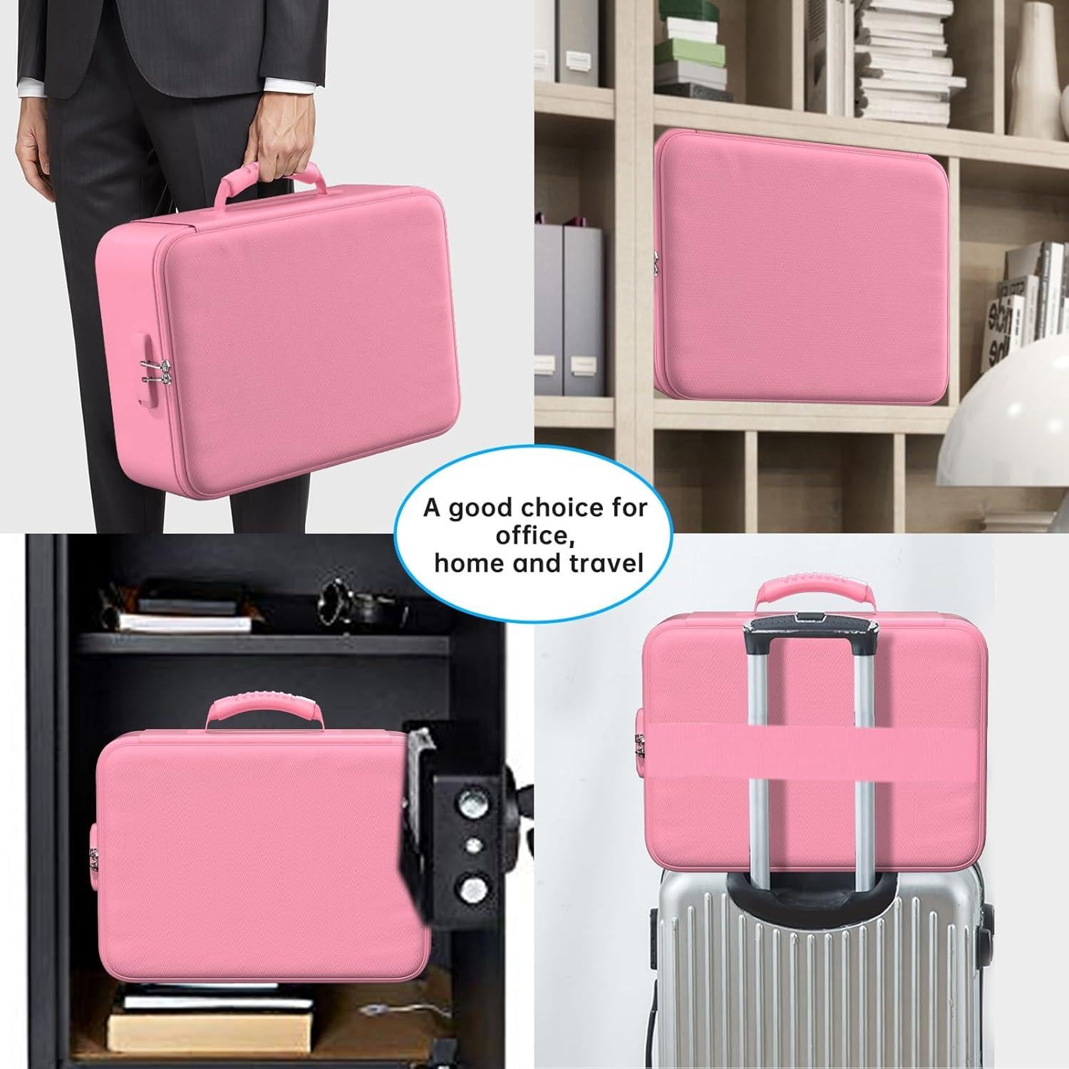 Bolsa Ignífuga ENGPOW 5200°F Rosa con Cerradura y 8 Capas