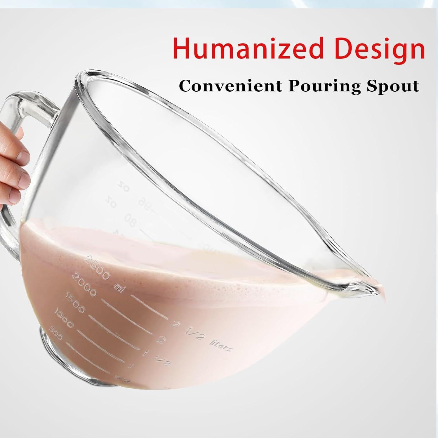 Tazón Mezclador de Vidrio Kitwanda 5 Cuartos para Batidora