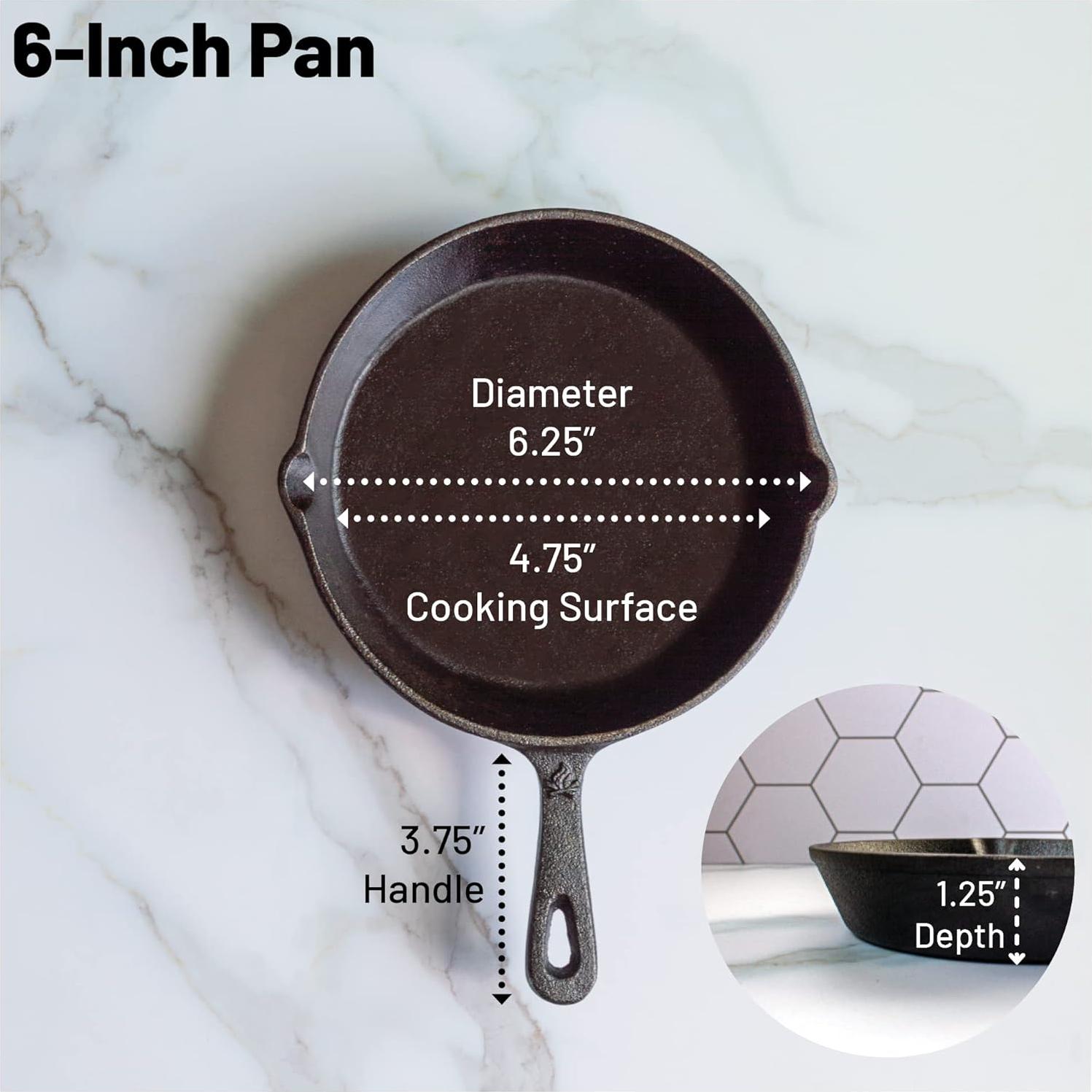 Sartén de Hierro Fundido Pre-Sazonada 15.24 cm Backcountry Iron