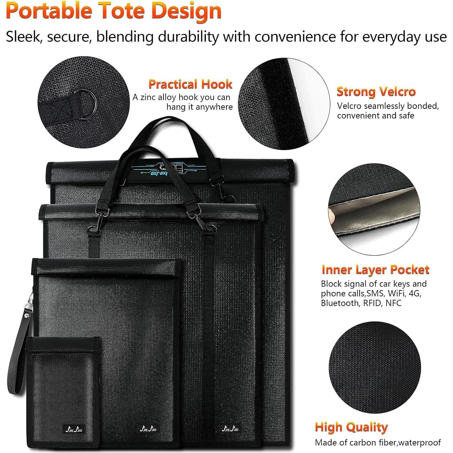 Bolsas Faraday JXE JXO 4 Piezas Protección EMP y Agua