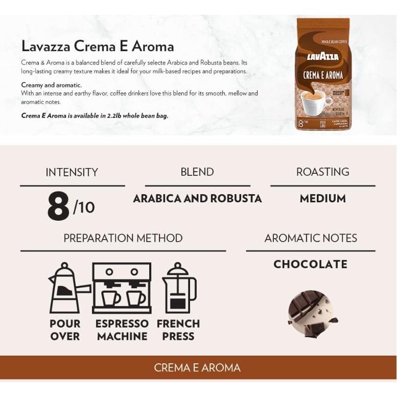 Granos de Café Tostados Lavazza Crema e Aroma 6 kg