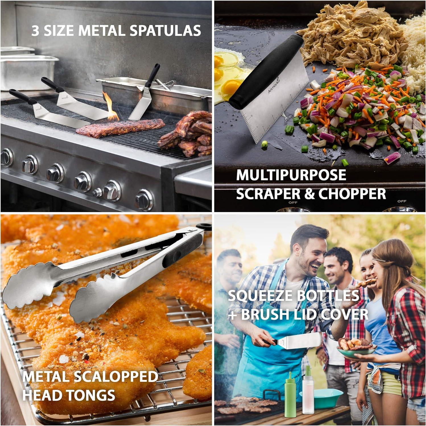 Juego de Espátulas de Acero Inoxidable Anmarko - 4 Piezas