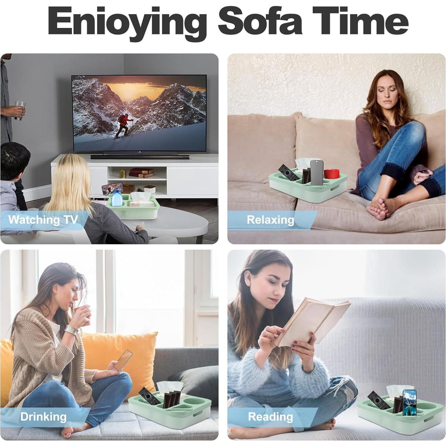 Bandeja Soporte para Tazas MEKOTRIN Verde Rotatoria