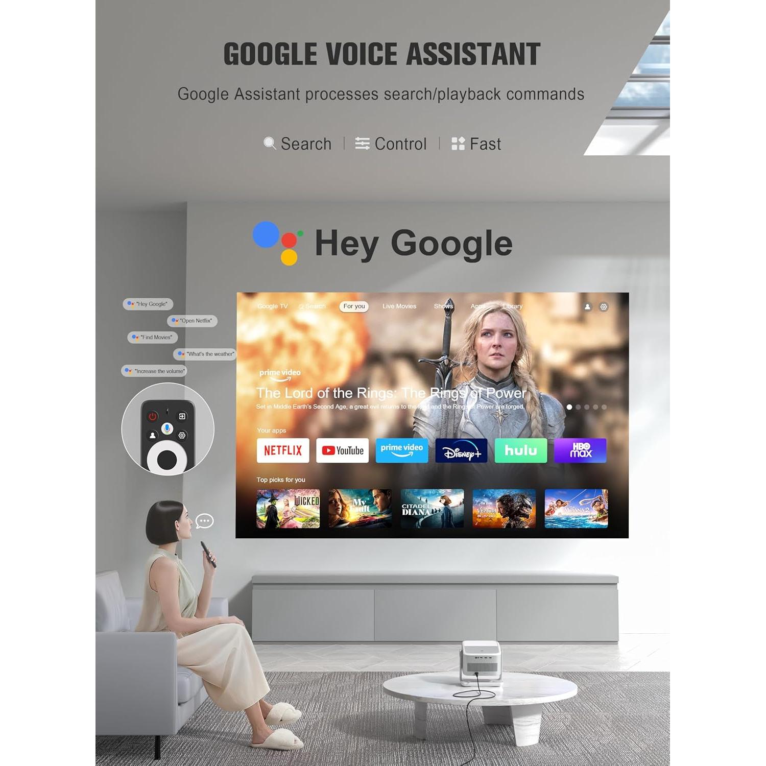 Proyector Inteligente 4K VOPLLS G3 con Google TV y Dolby