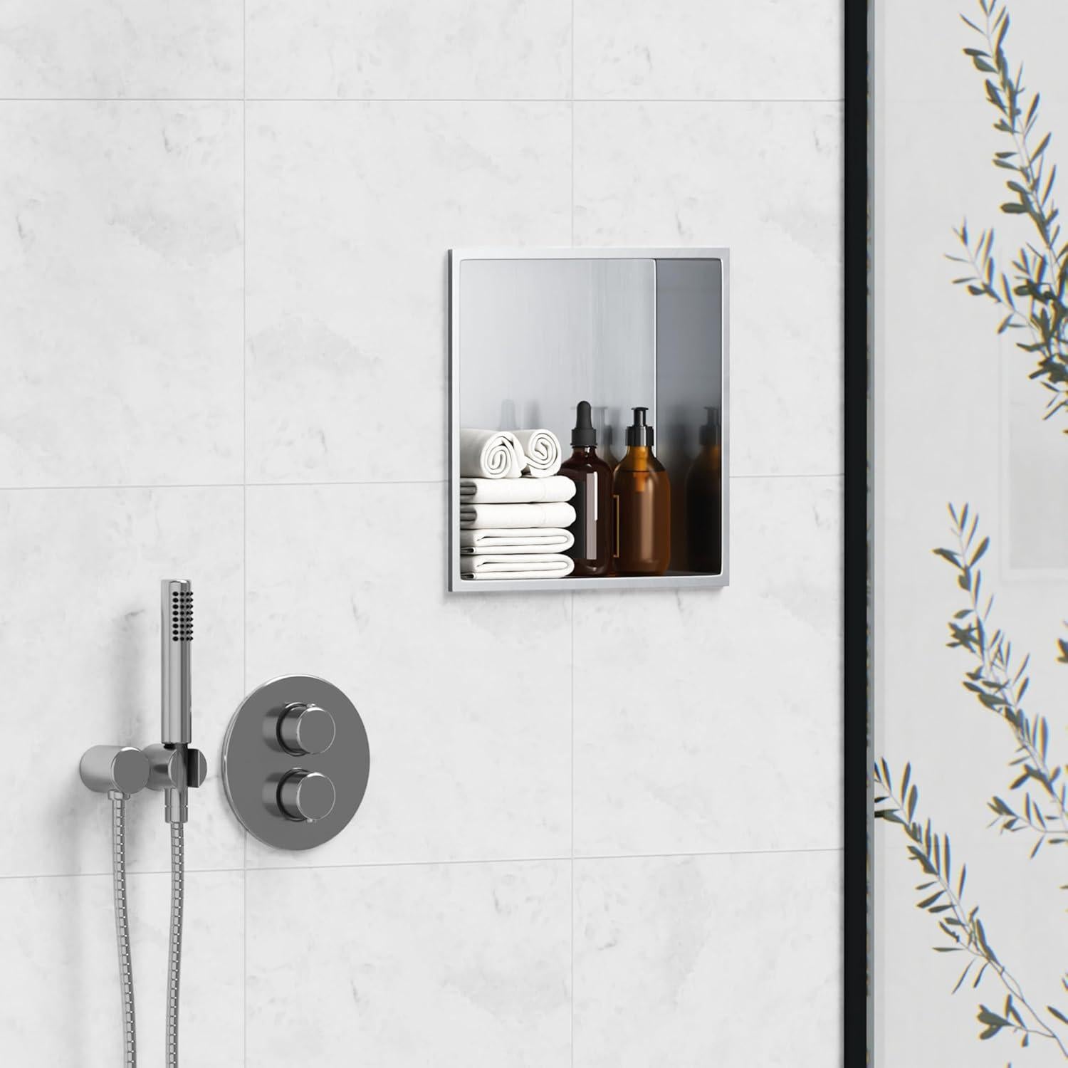 Nicho de Ducha Acero Inoxidable BATHLAVISH 30x30 cm Niquel