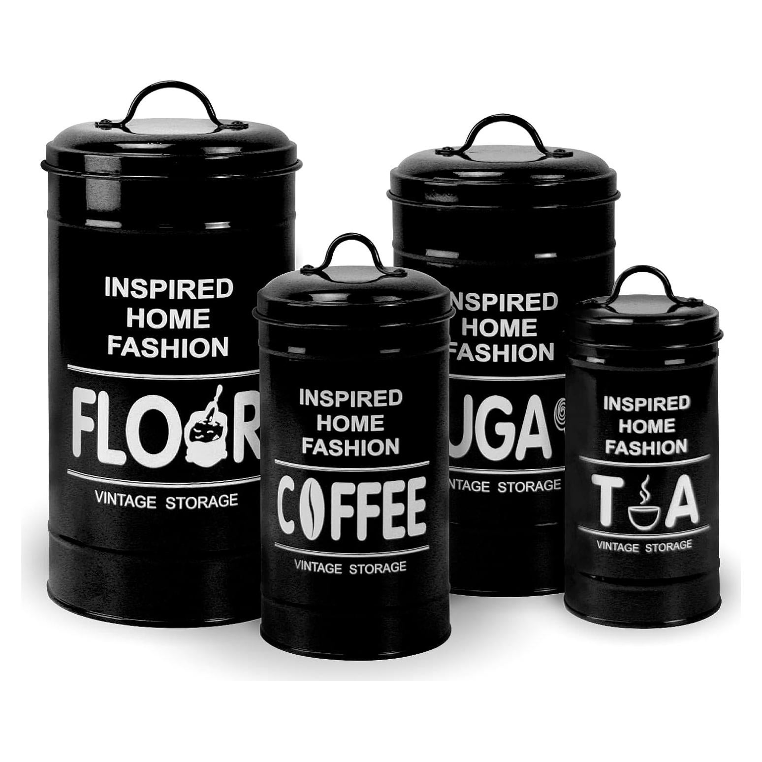 Juego de 4 Latas de Cocina Vintage LF LIKEFAIR - Almacenamiento