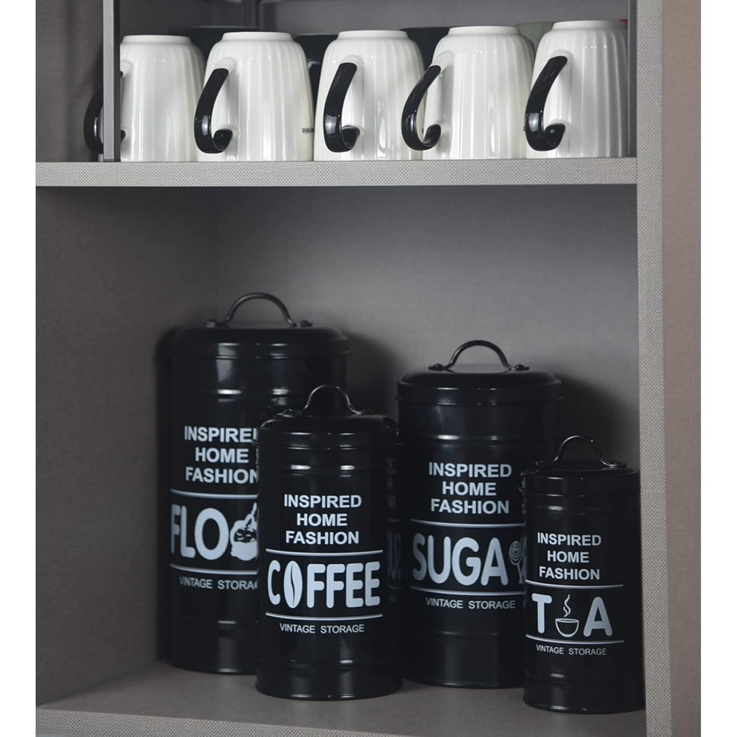 Juego de 4 Latas de Cocina Vintage LF LIKEFAIR - Almacenamiento