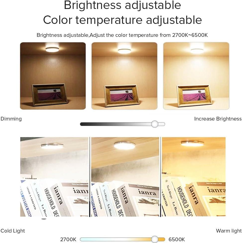 Kit de 6 Luces LED Puck WiFi YSRSAI 2700K-6500K Control Remoto