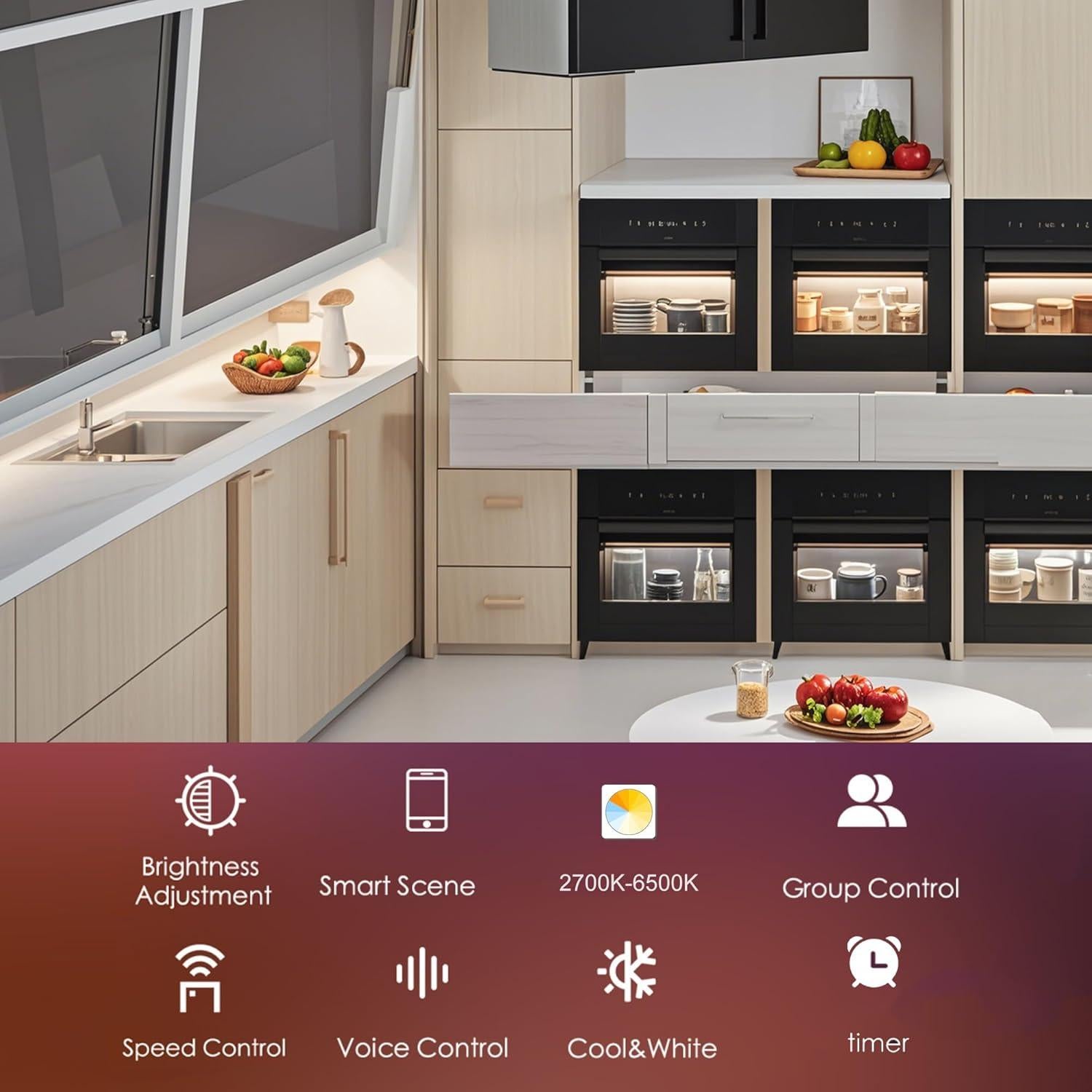 Kit de 6 Luces LED Puck WiFi YSRSAI 2700K-6500K Control Remoto