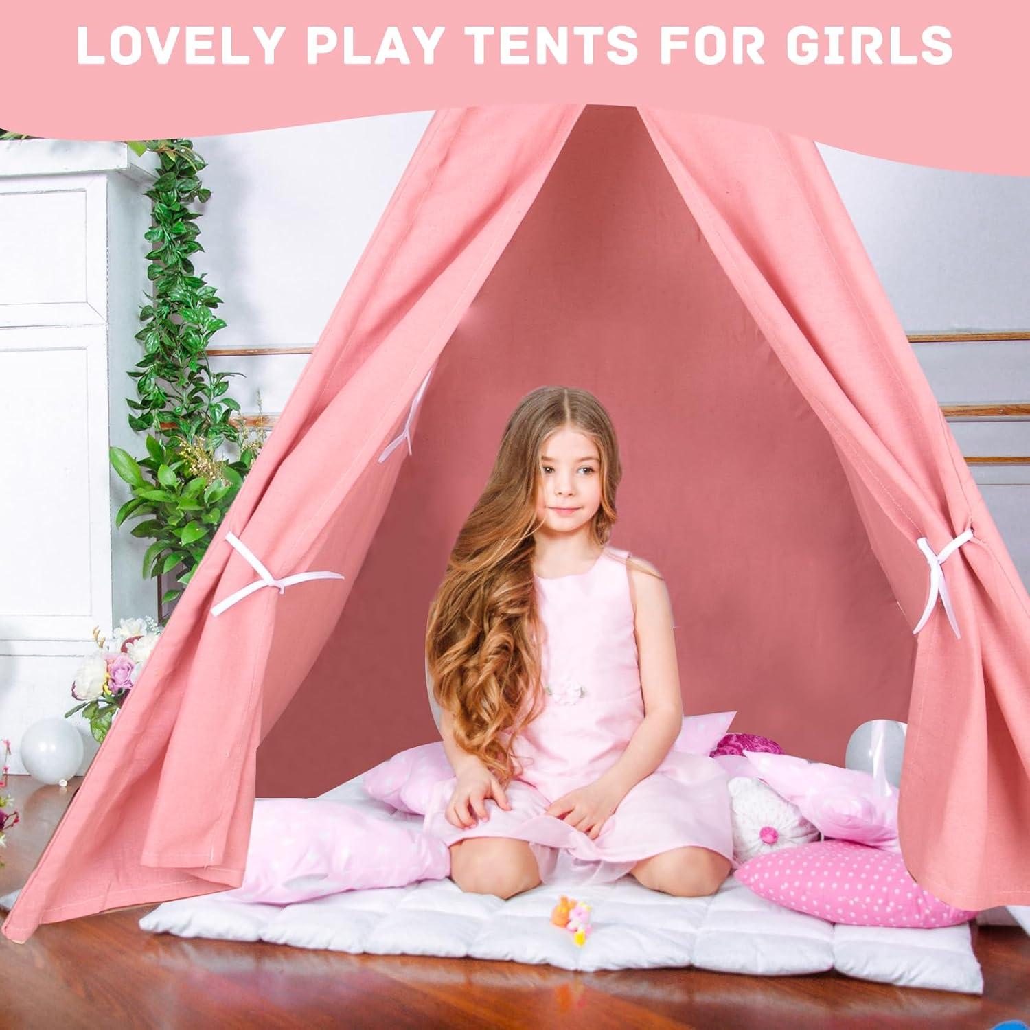 6 Tiendas Teepee Rosa MBJZSL con Luces 10FT para Niños