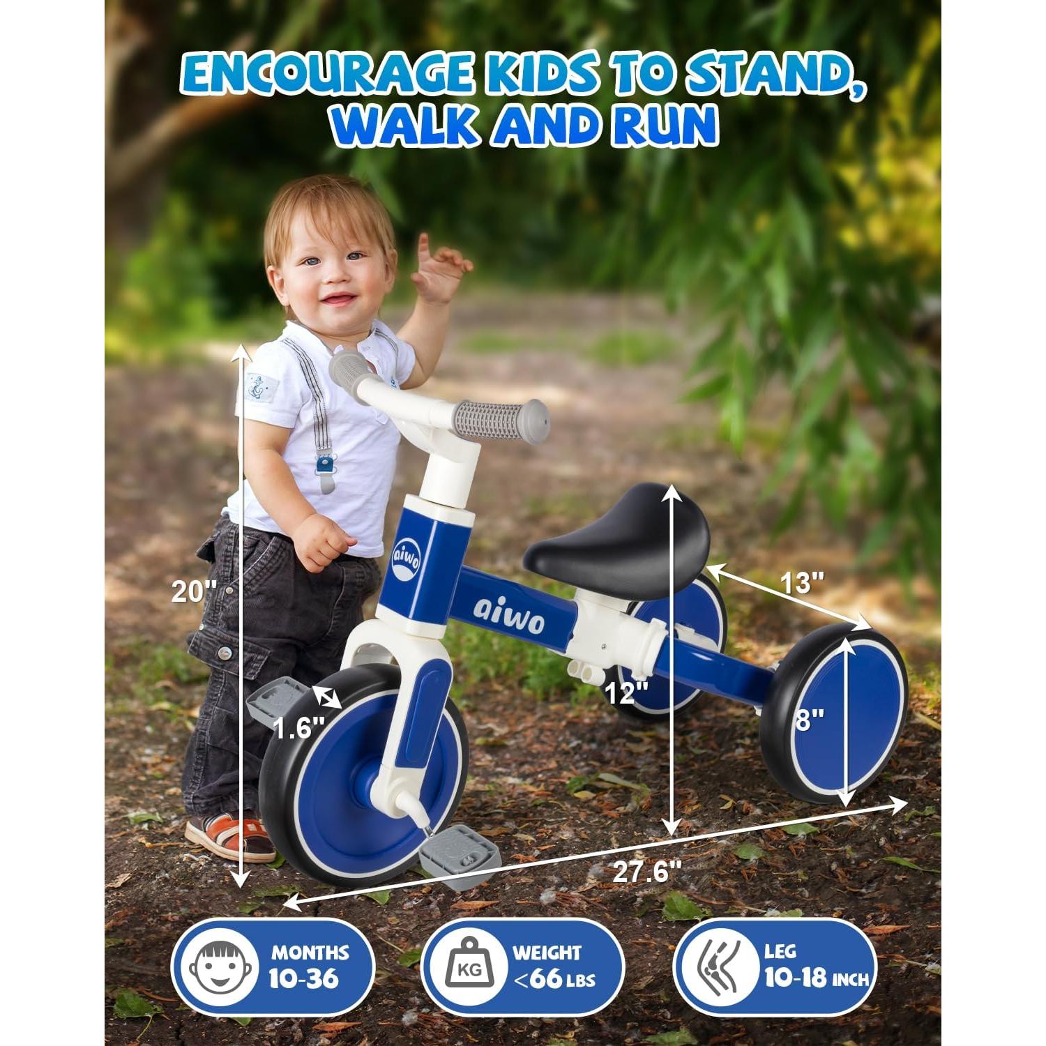 Triciclo 4 en 1 Aiwo para Niños 1-3 Años - Bicicleta Equilibrio