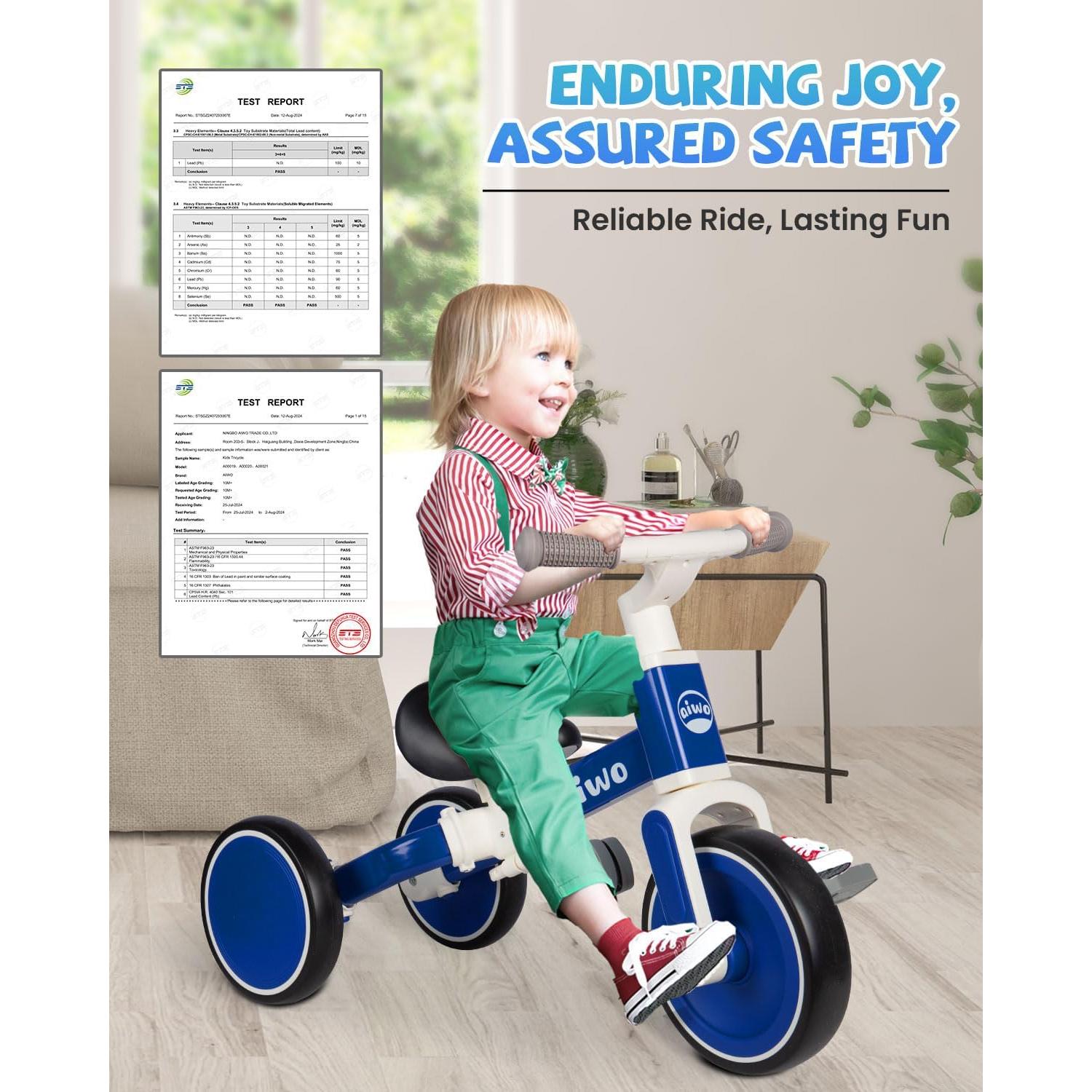 Triciclo 4 en 1 Aiwo para Niños 1-3 Años - Bicicleta Equilibrio