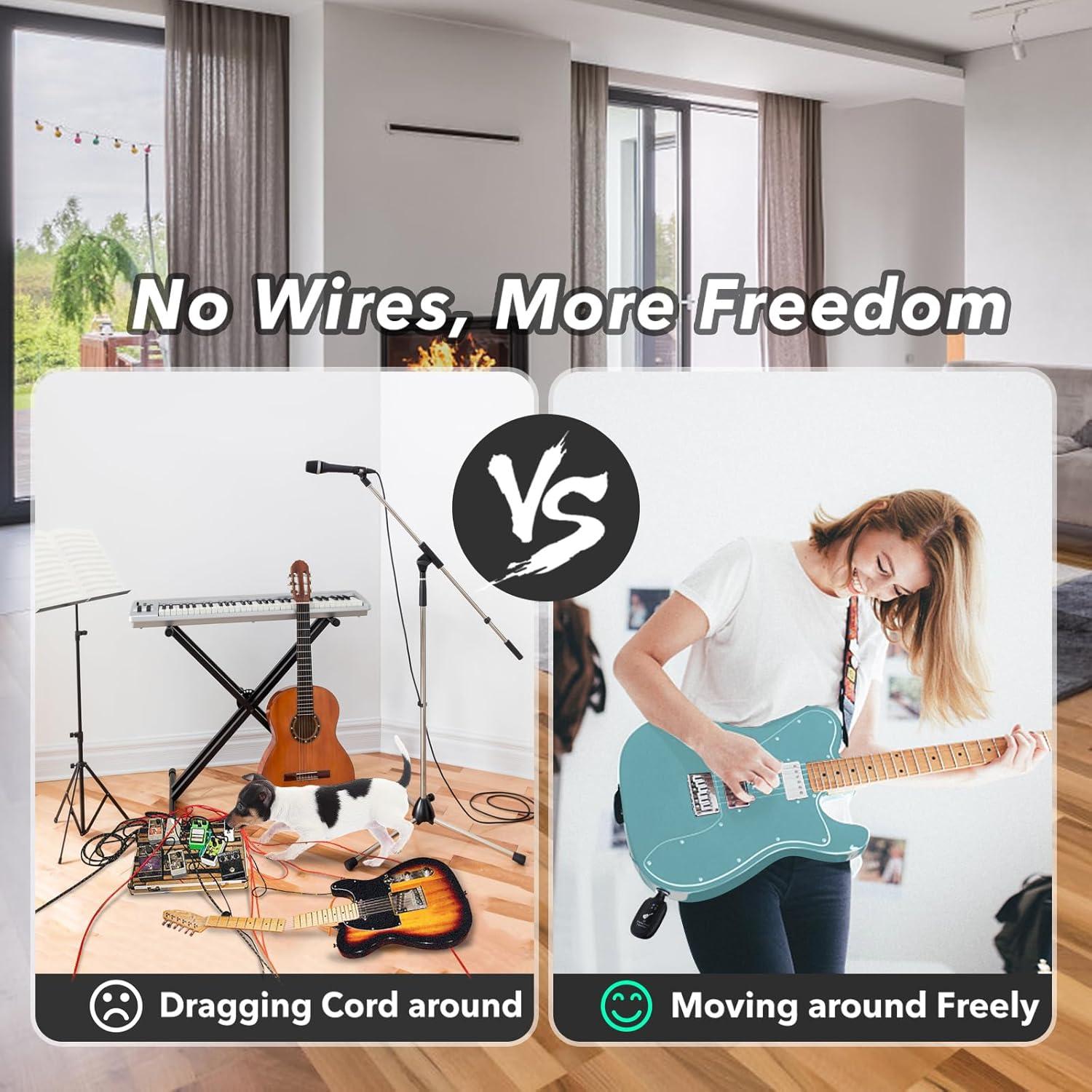 Transmisor y Receptor Inalámbrico WENTELMUSIC A8 para Guitarra