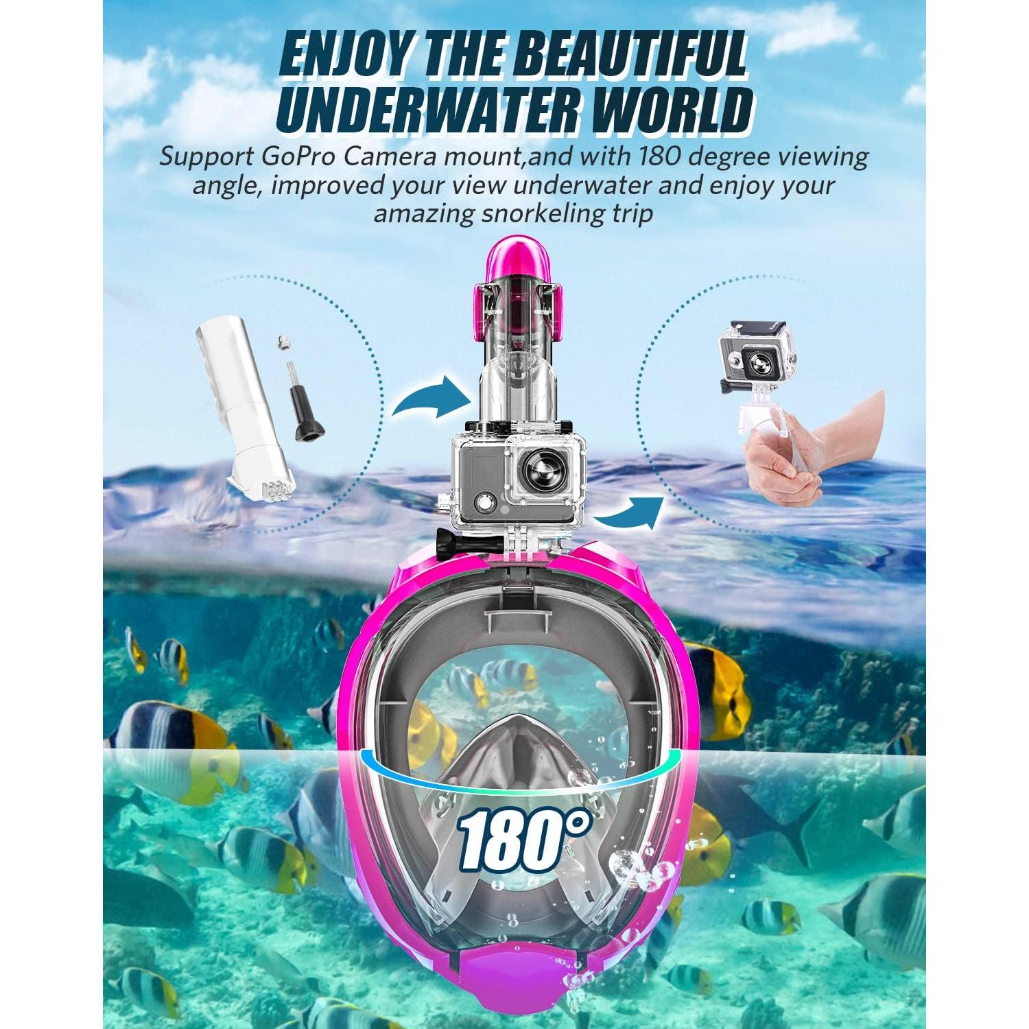 Máscara de Snorkel QingSong 180° Antivaho y Antifugas