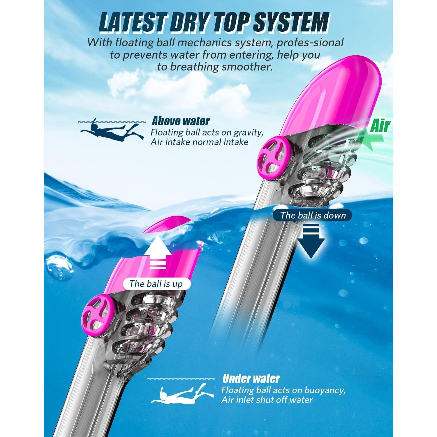 Máscara de Snorkel QingSong 180° Antivaho y Antifugas