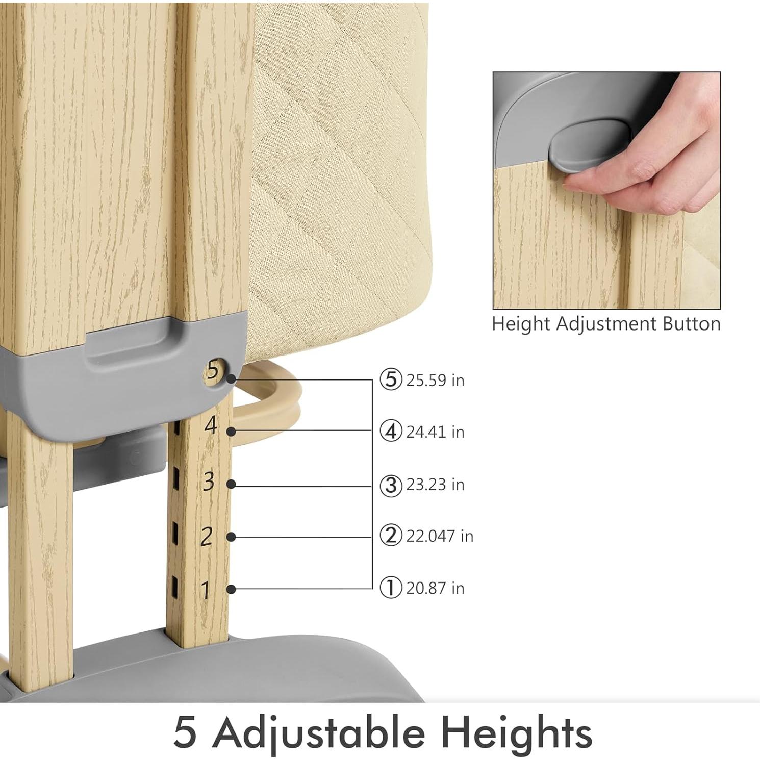 Cuna Lateral TotRun Ajustable 5 Alturas con Colchón y Ruedas