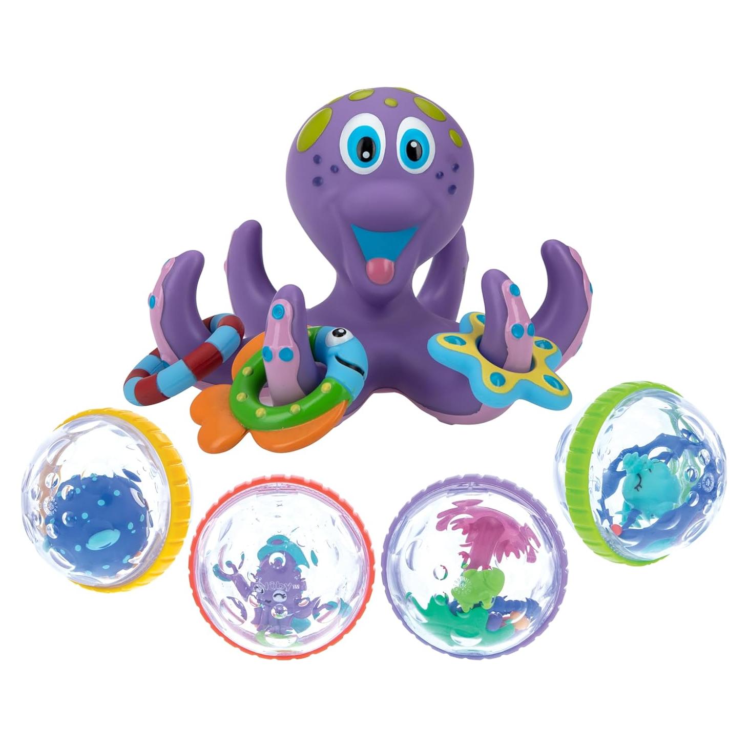 Juguete de Baño Interactivo Nuby Pulpo Flotante y Anillos