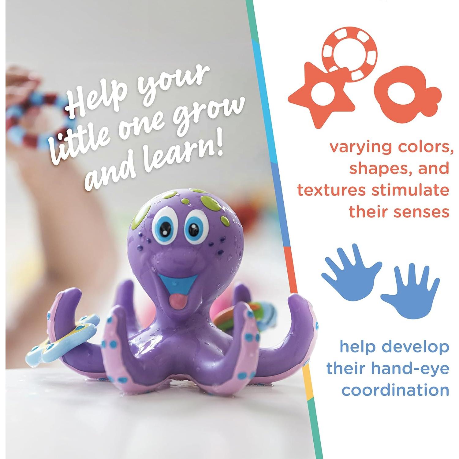 Juguete de Baño Interactivo Nuby Pulpo Flotante y Anillos