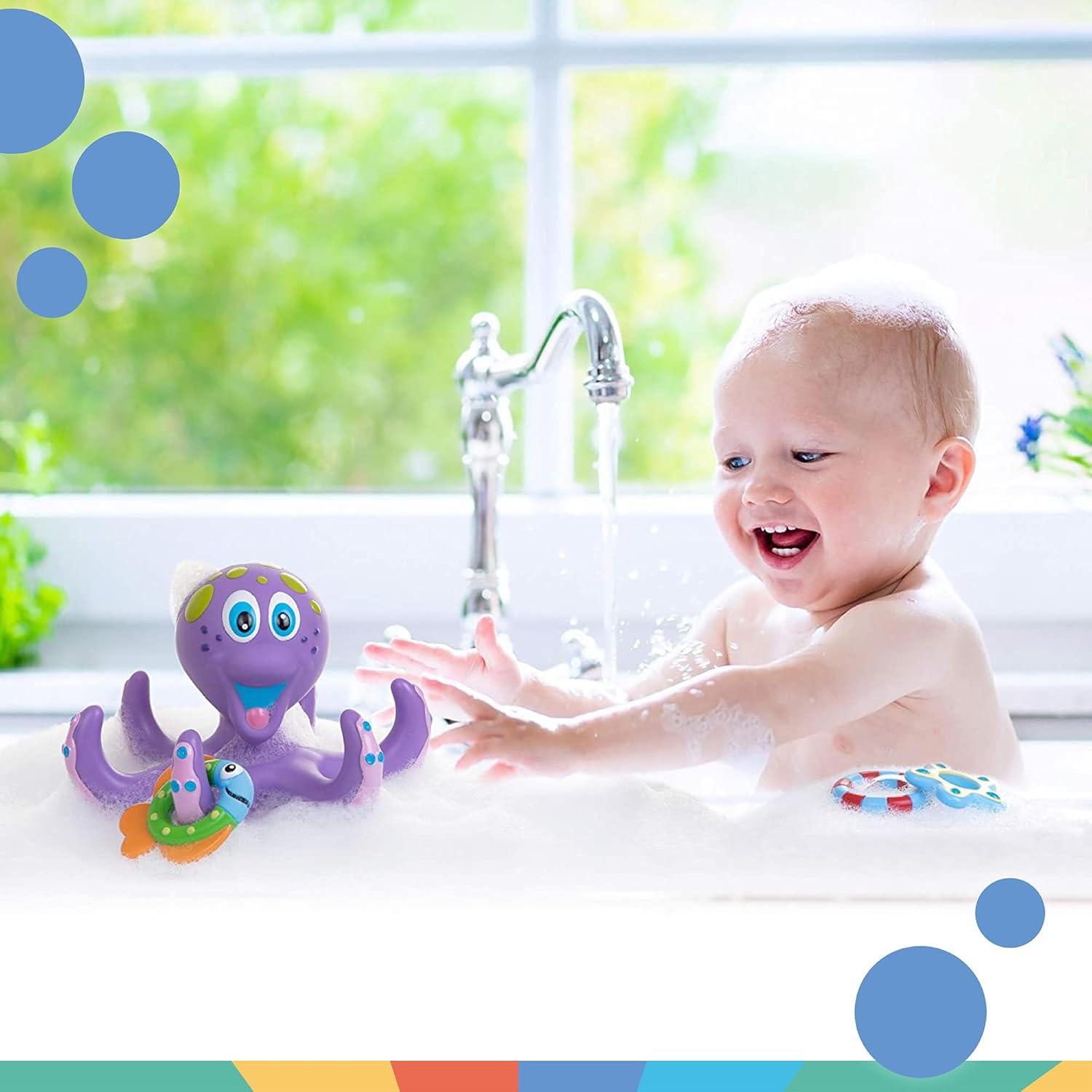 Juguete de Baño Interactivo Nuby Pulpo Flotante y Anillos