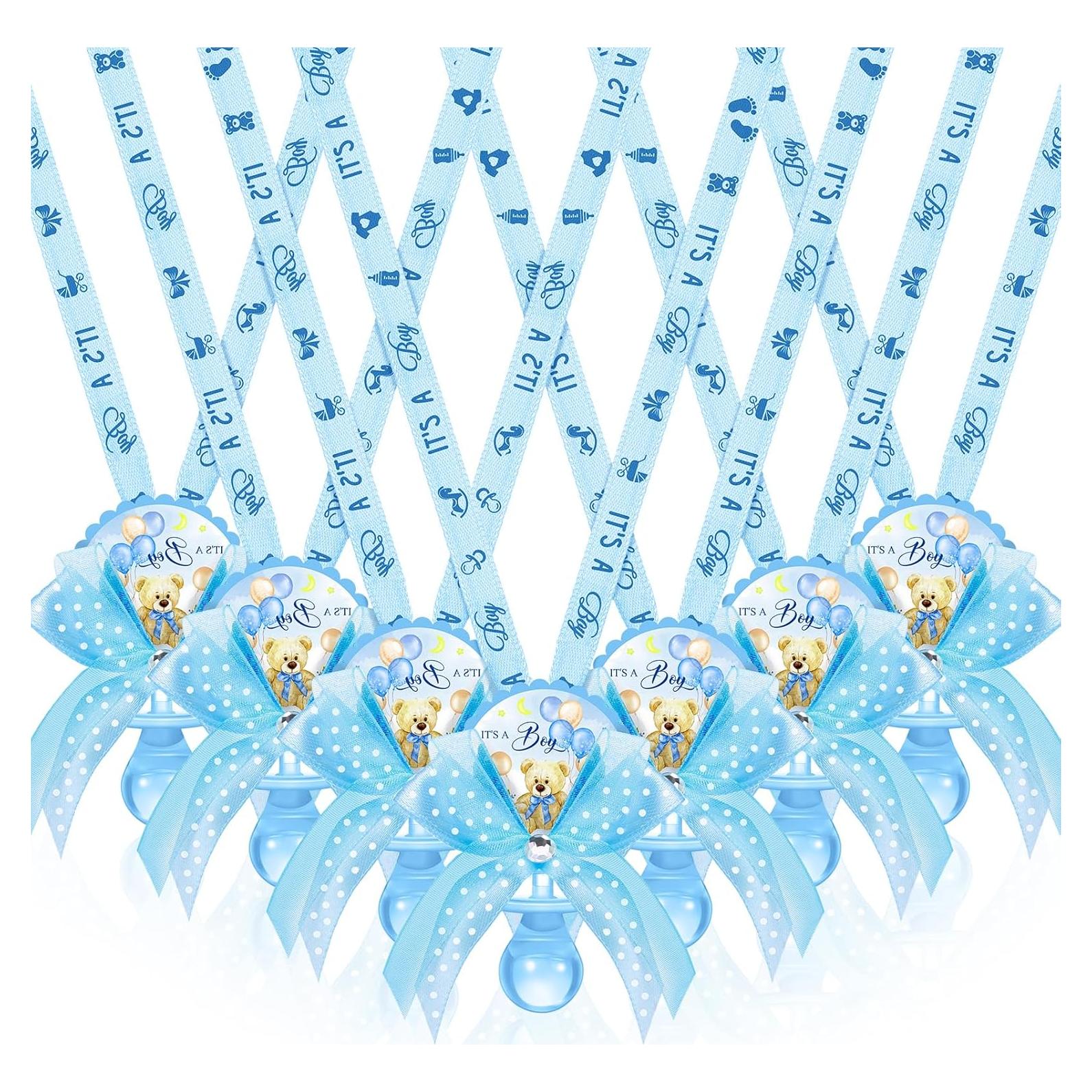 Hotop 36 Collares de Chupete Baby Shower Azul Oso