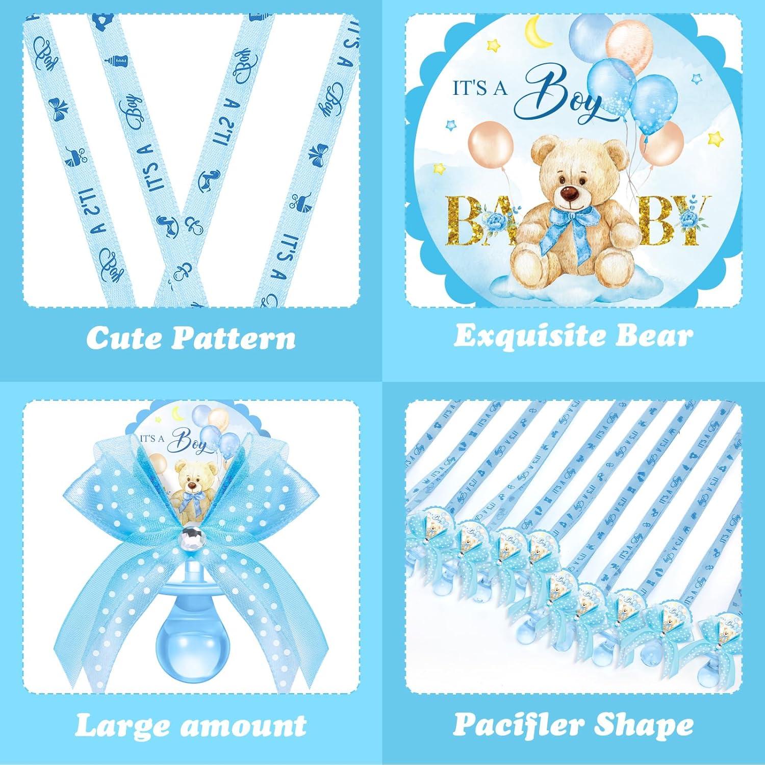 Hotop 36 Collares de Chupete Baby Shower Azul Oso