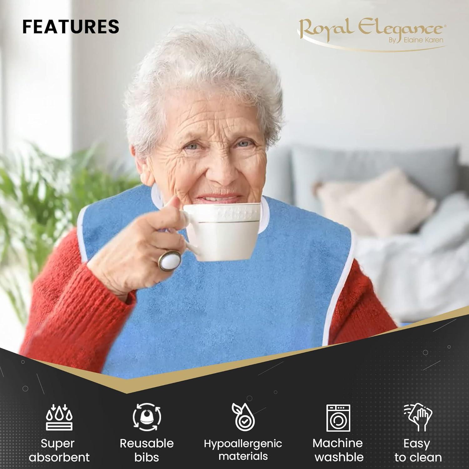 Babero Adulto Elaine Karen 1 Pack Algodón Lavable 76x46cm