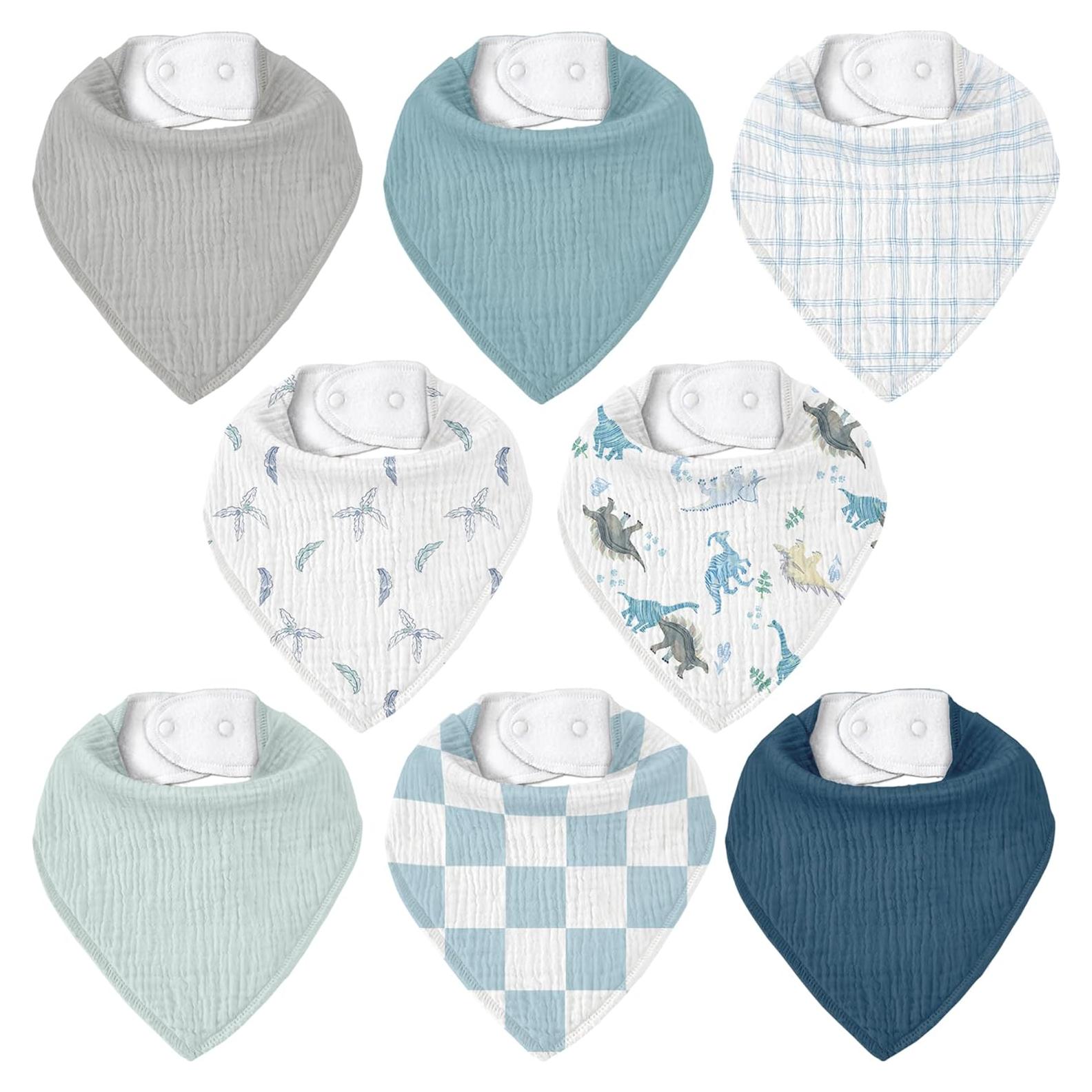 Baberos de Muselina Civarua Kids 8 Paquete Algodón Suave