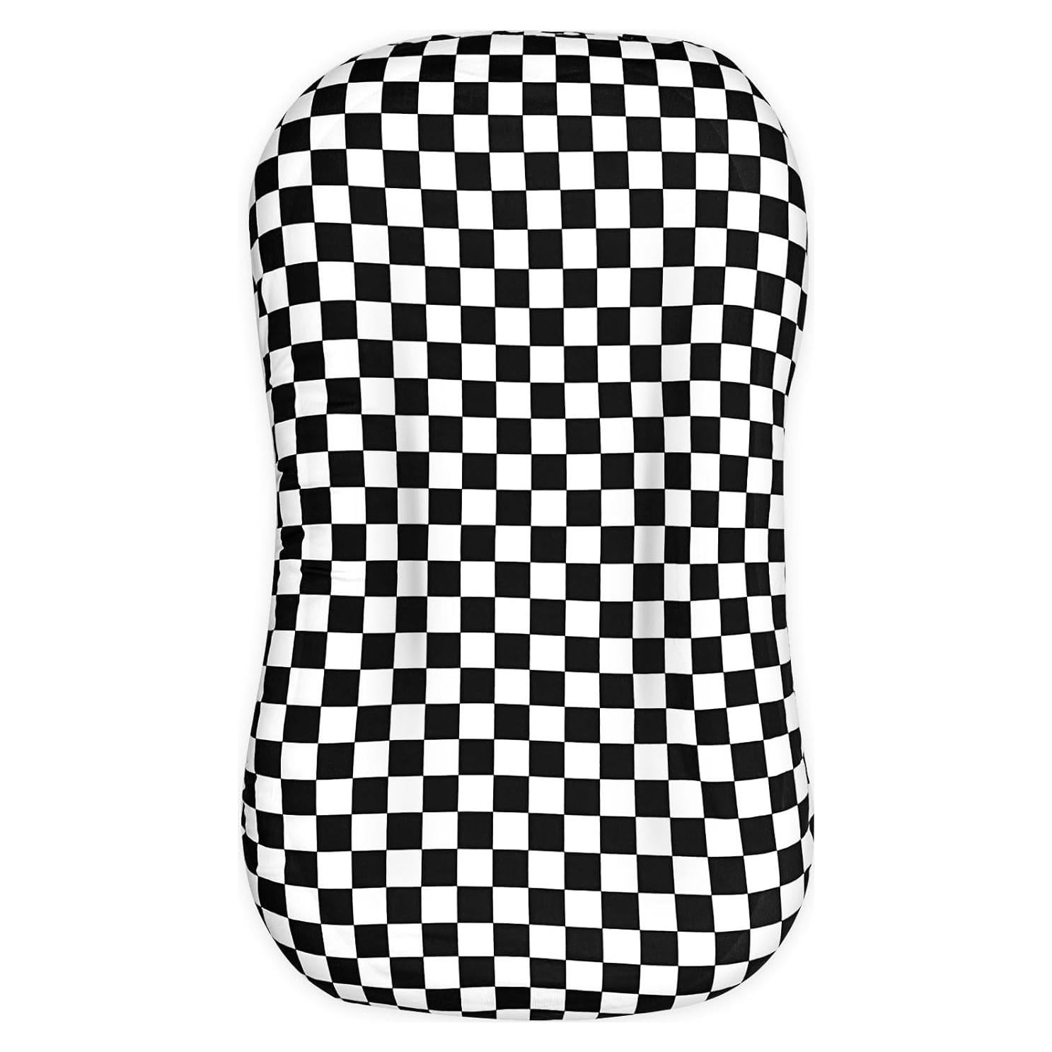 Funda de Lounger DILIMI para Bebés Cuadrícula Negra Suave