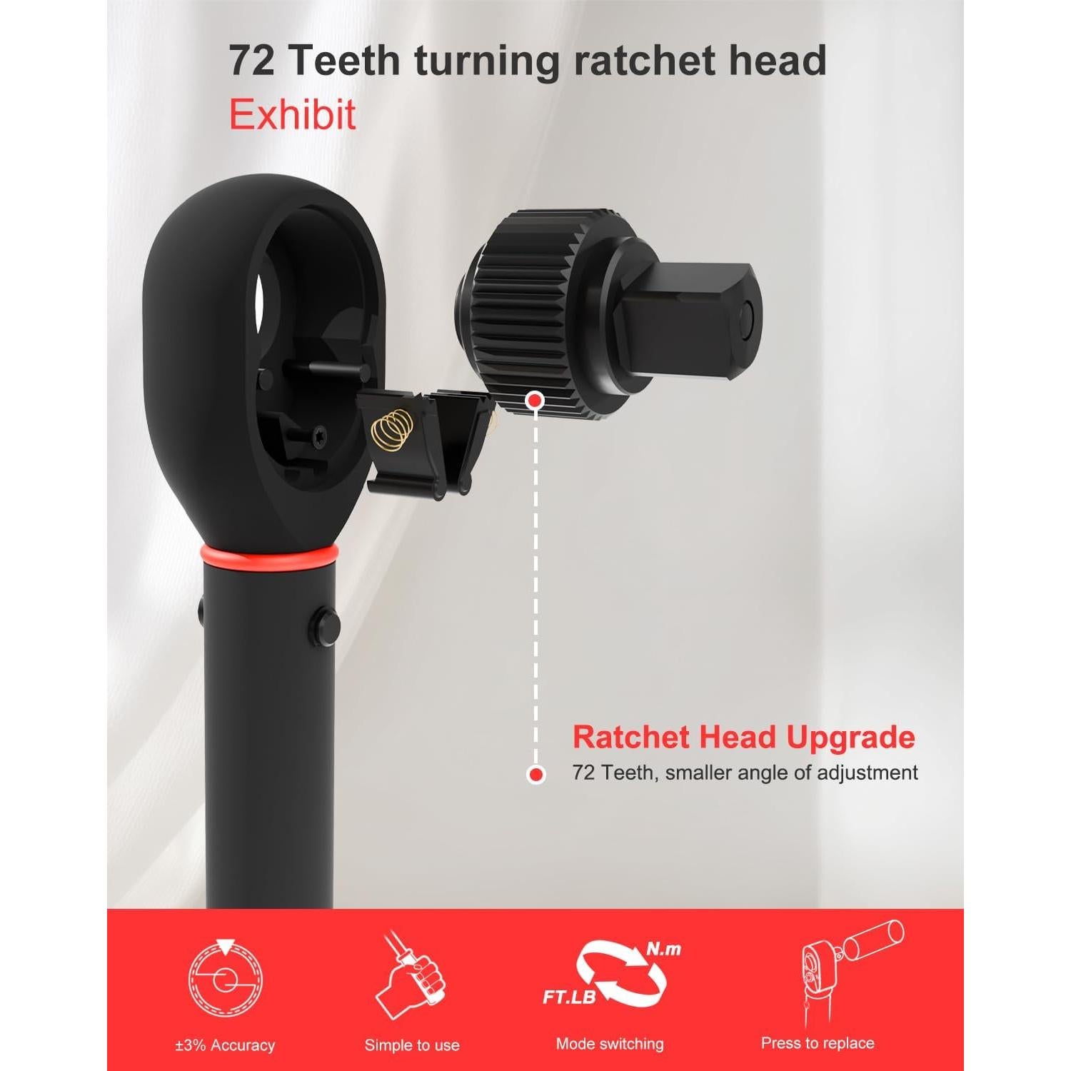 Llave de Torque ATsafepro 1/2" 10-160 Ft-Lb (13.60-217 Nm) Precisa