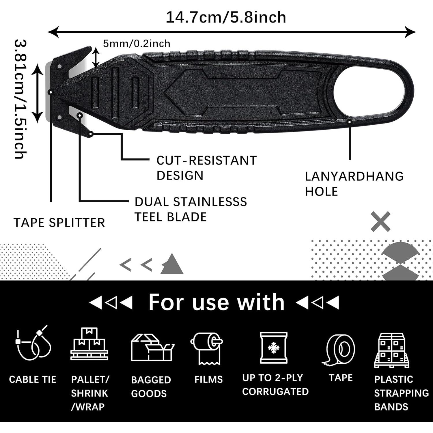 Cortador de Caja de Seguridad Therwen 10 Pcs Acero Inoxidable