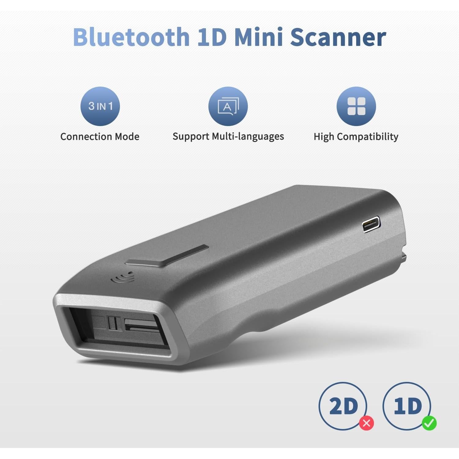 Escáner de Código de Barras Bluetooth NetumScan Mini 1D 3-en-1