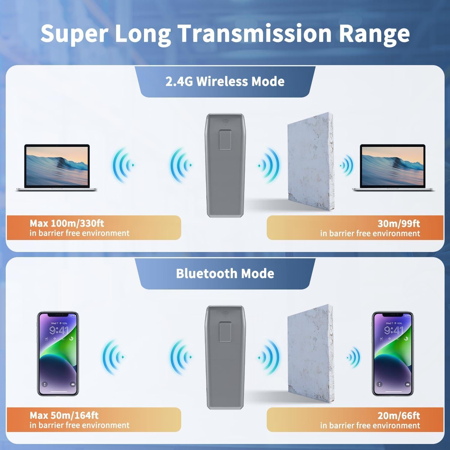 Escáner de Código de Barras Bluetooth NetumScan Mini 1D 3-en-1