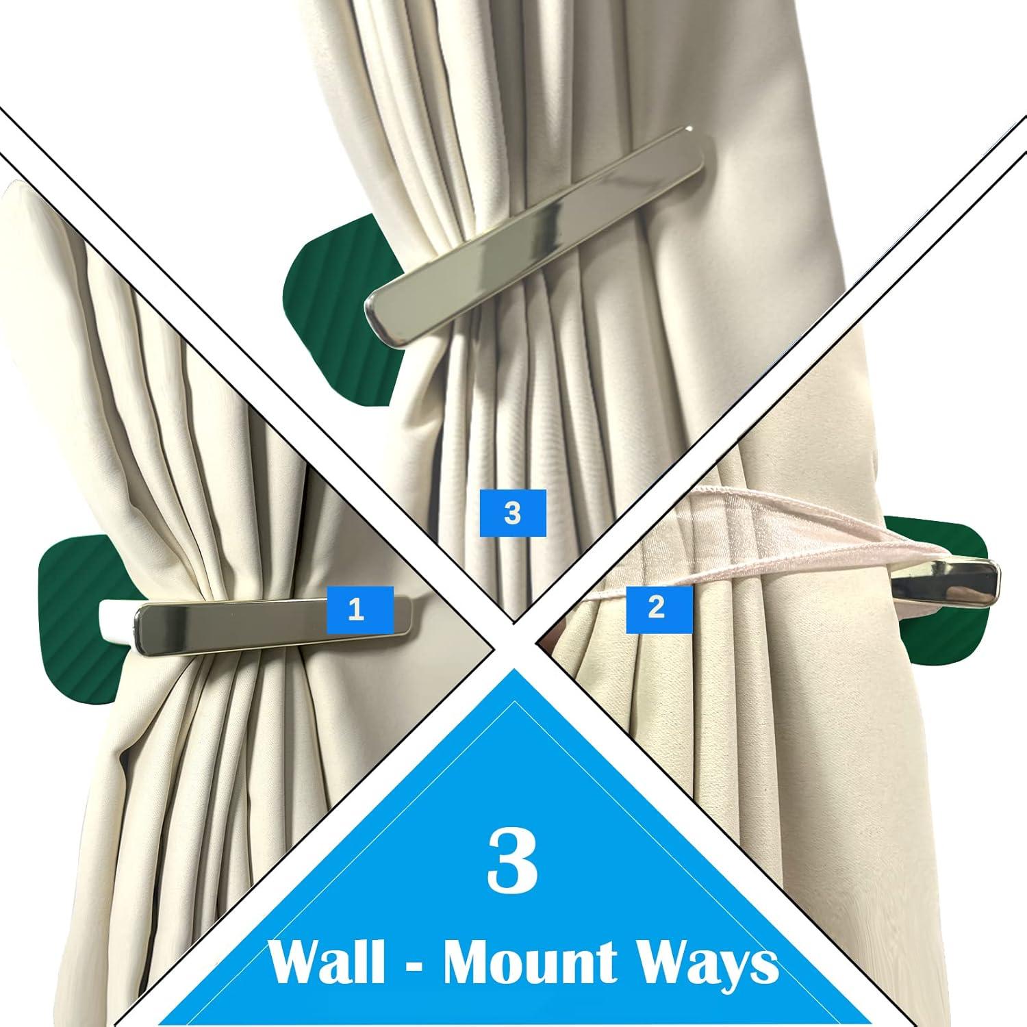 Soportes de Cortina Kinktons - Ganchos Retráctiles Verde - Paquete de 2