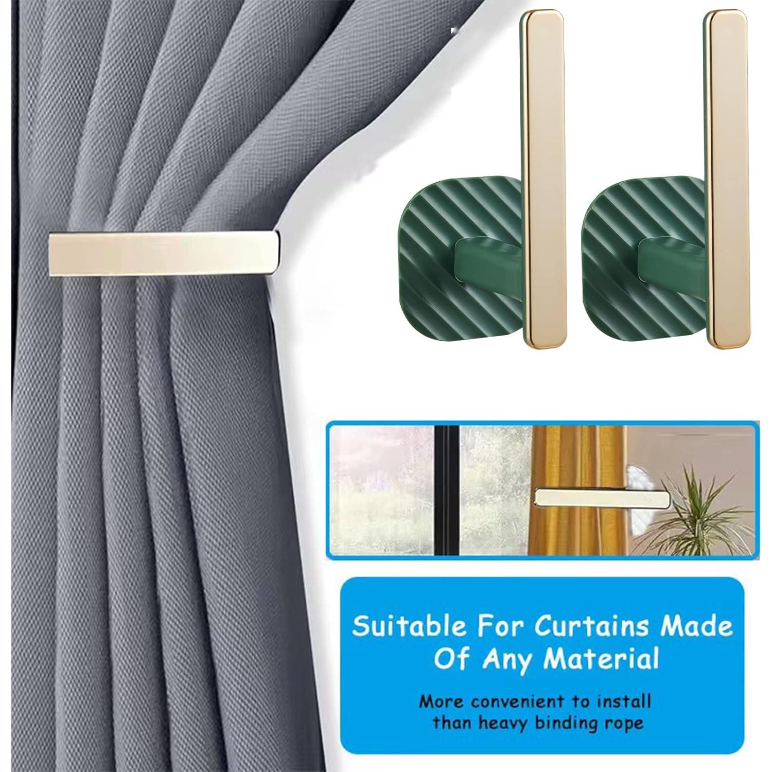 Soportes de Cortina Kinktons - Ganchos Retráctiles Verde - Paquete de 2