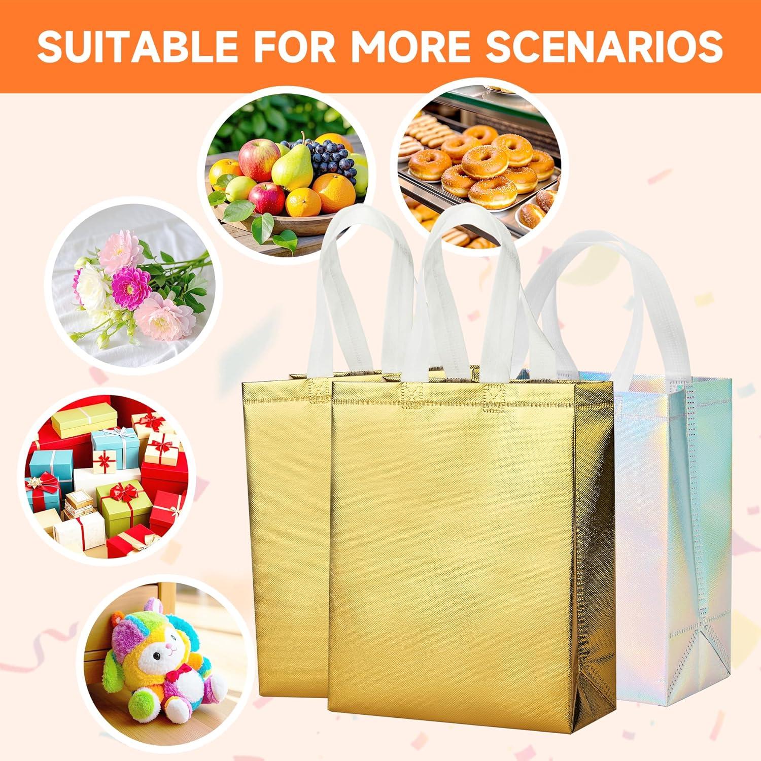 Bolsas de Regalo Reutilizables METAPRINT 15 PCS Iridiscentes 20x10x25 cm