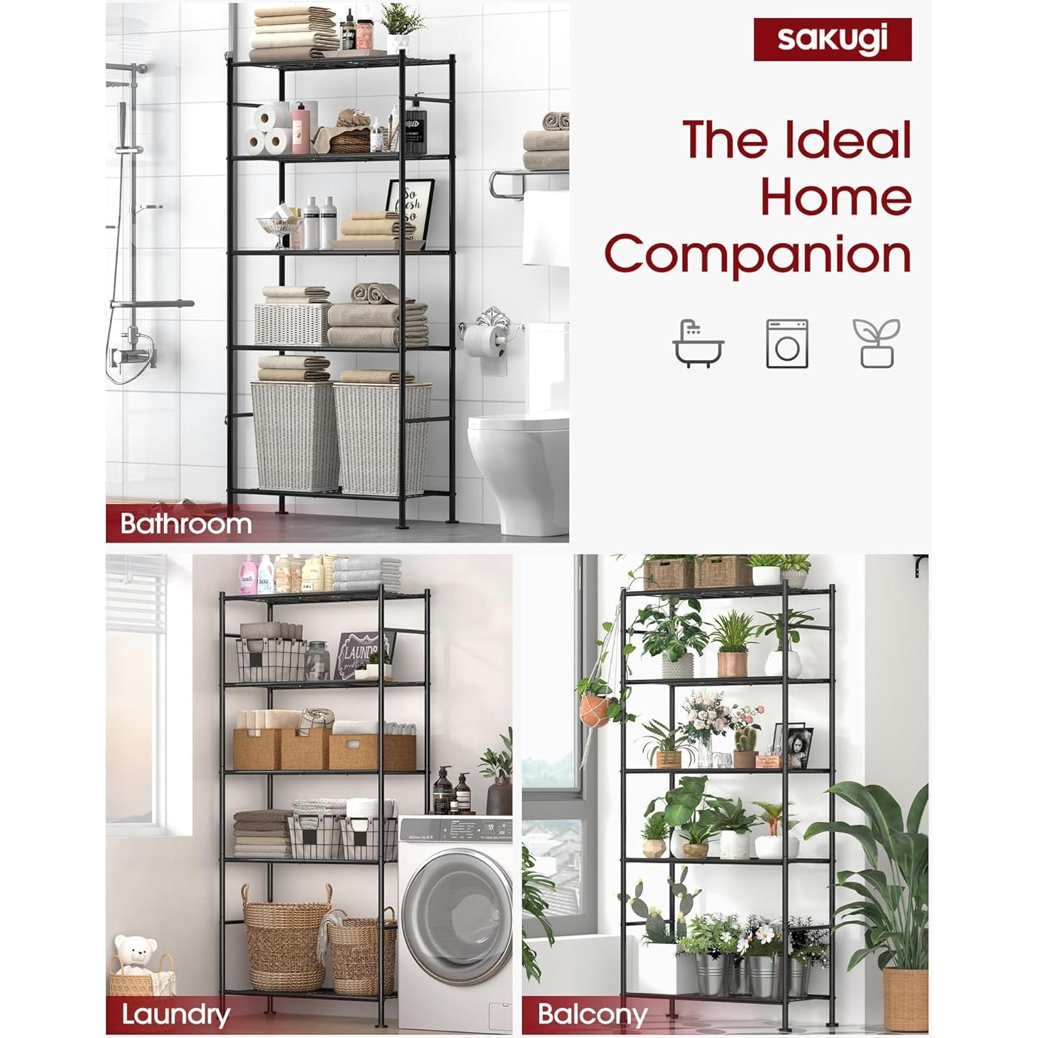 Estantes de Almacenamiento Sakugi 2 Piezas 5 Niveles 85.1x32cm