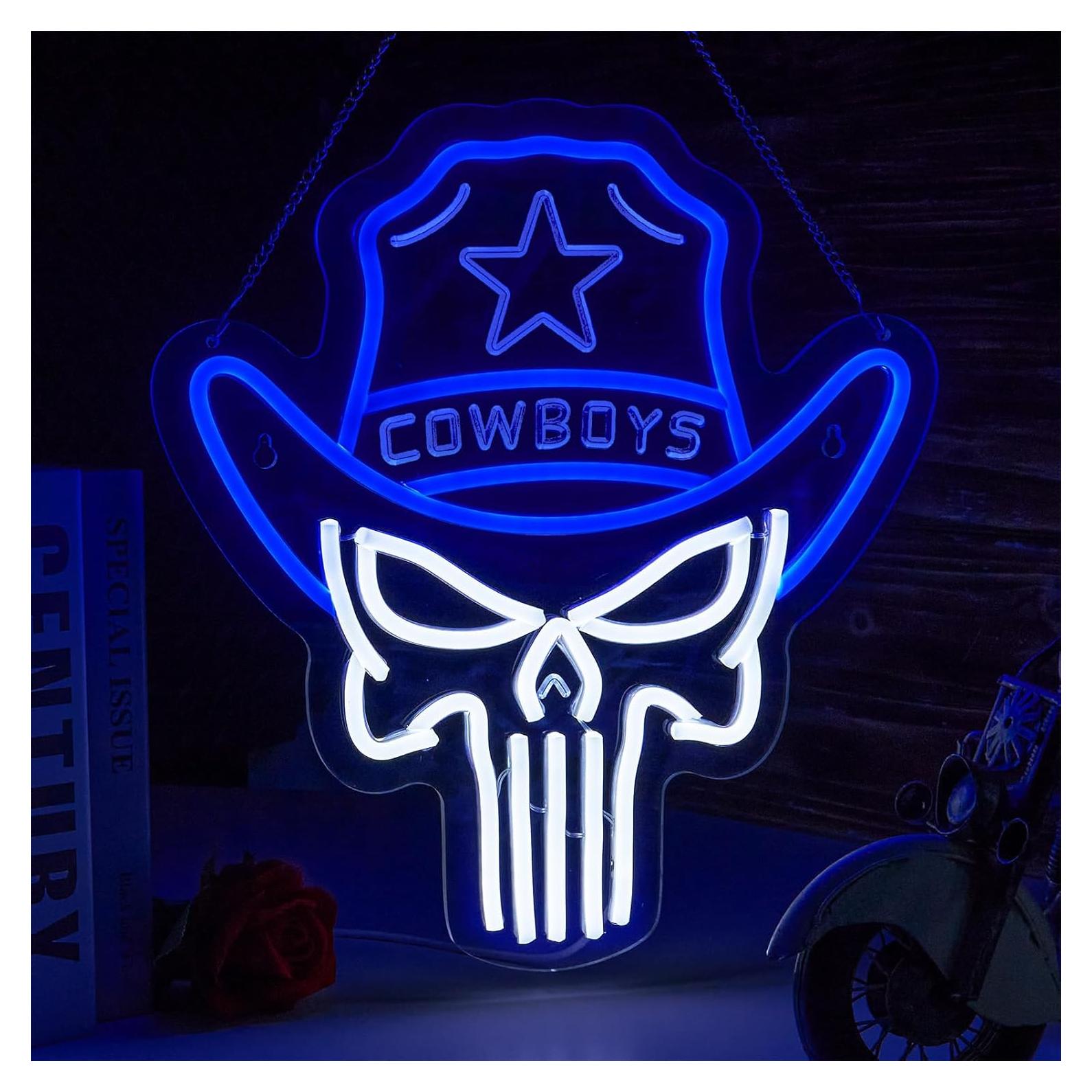 Luz de Neón Cowboy Calavera LED ORIXIAYE 35.3x32 cm