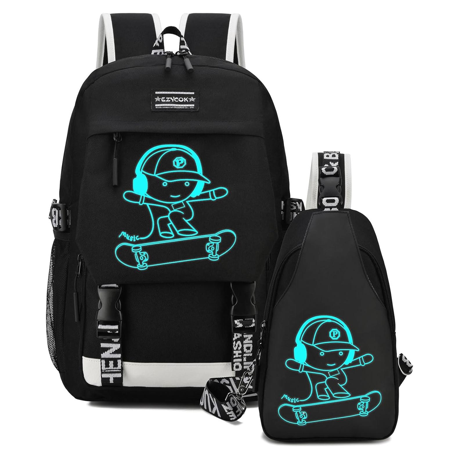 Mochila Escolar Resistente al Agua EZYCOK con Puerto USB 46cm