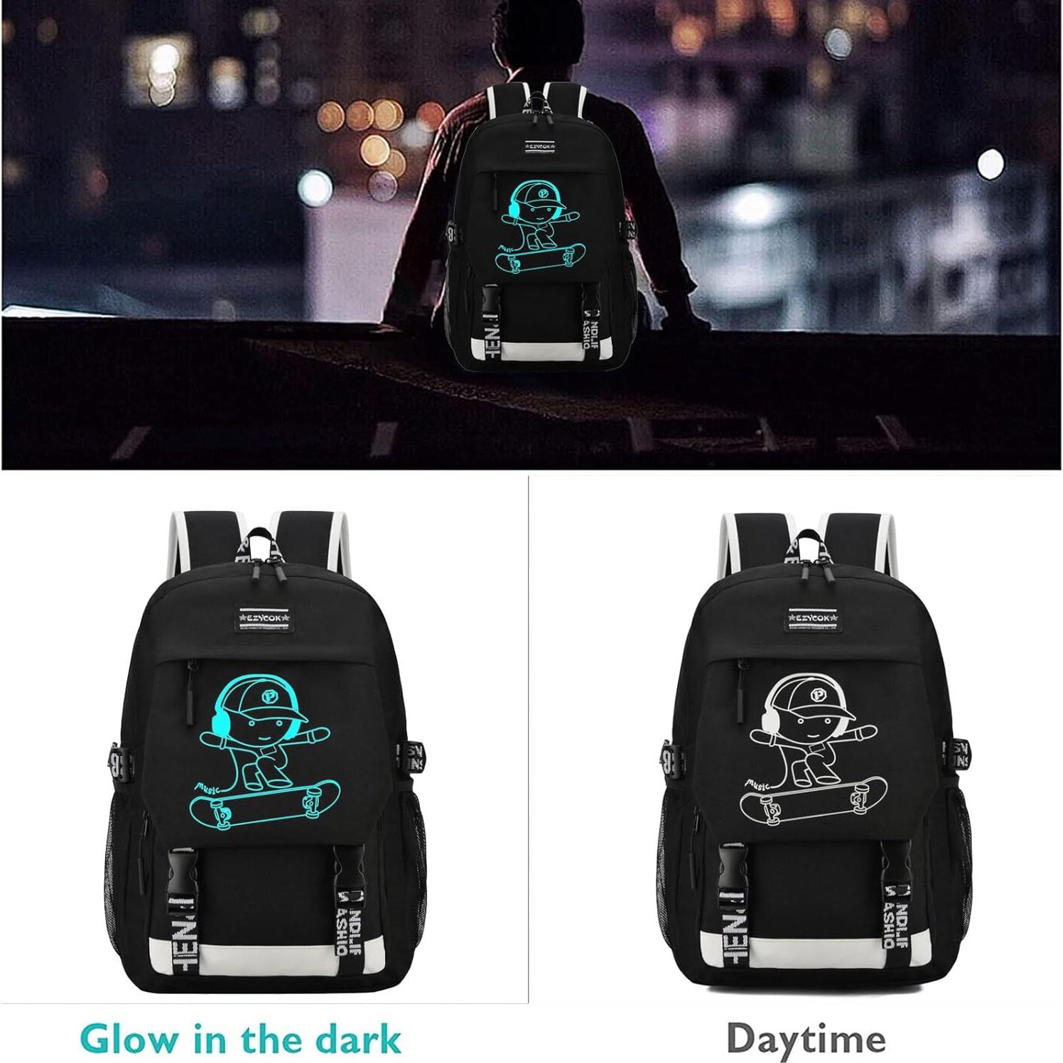 Mochila Escolar Resistente al Agua EZYCOK con Puerto USB 46cm