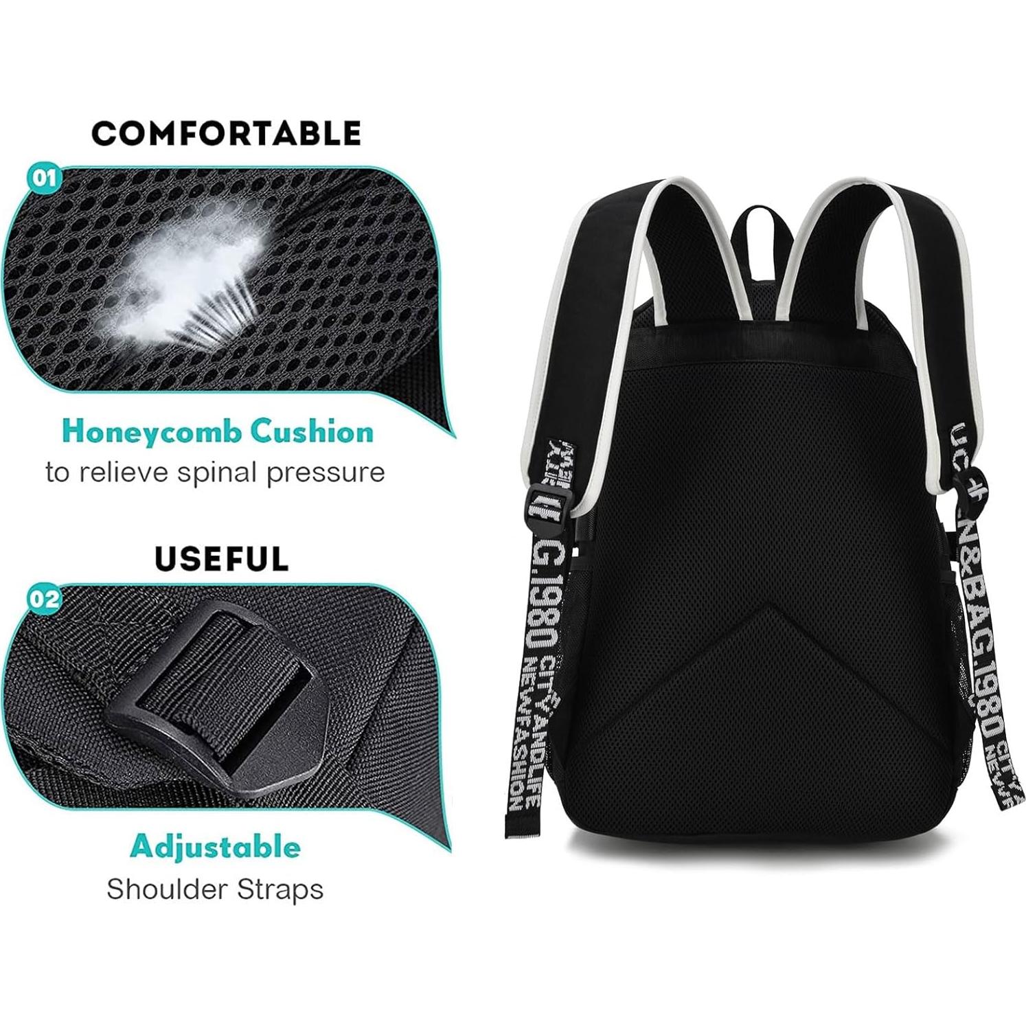 Mochila Escolar Resistente al Agua EZYCOK con Puerto USB 46cm