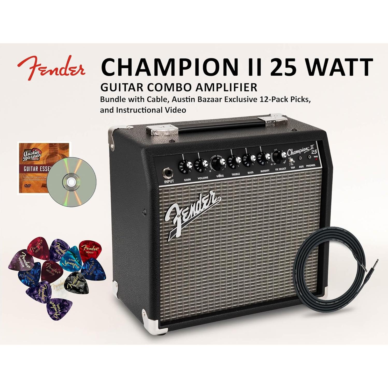 Amplificador Combo Fender Champion II 25W con Accesorios