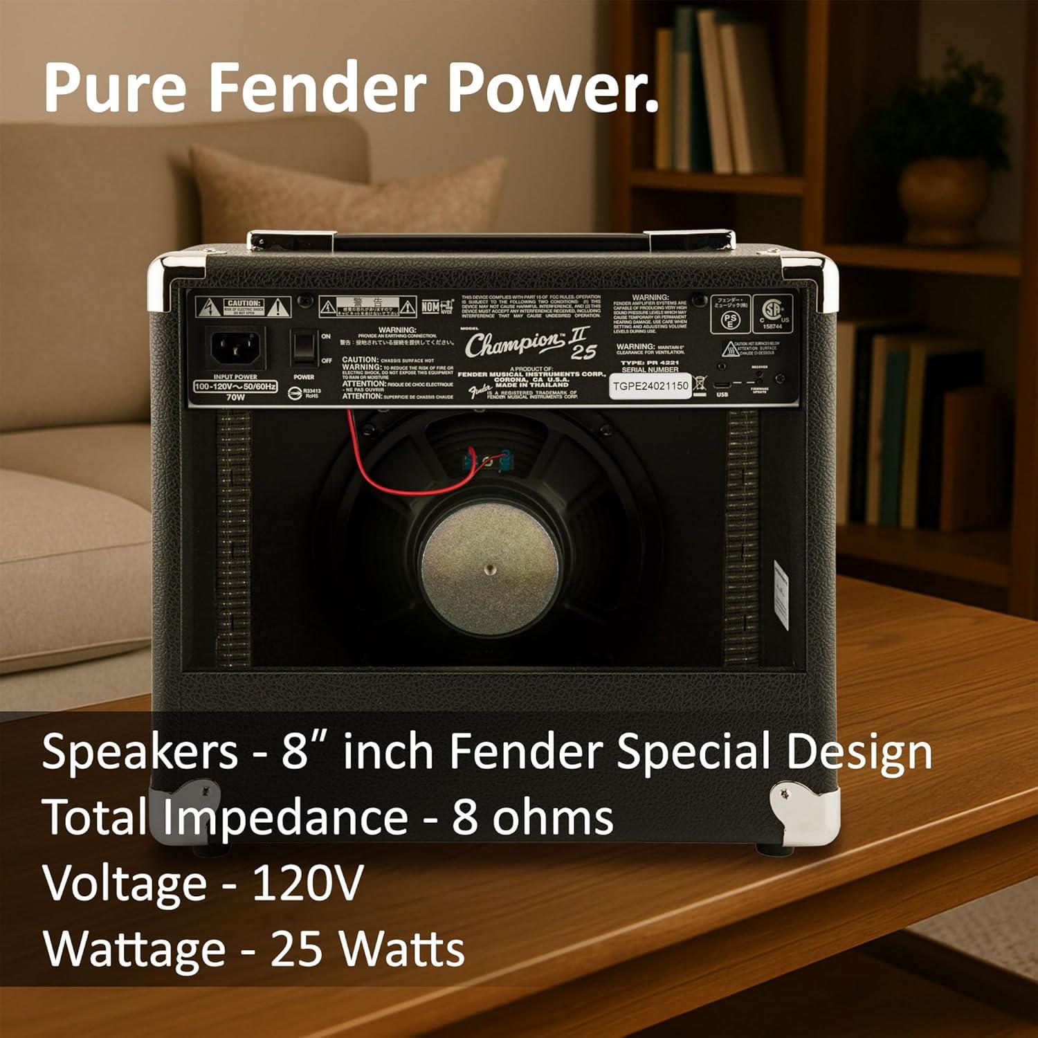 Amplificador Combo Fender Champion II 25W con Accesorios